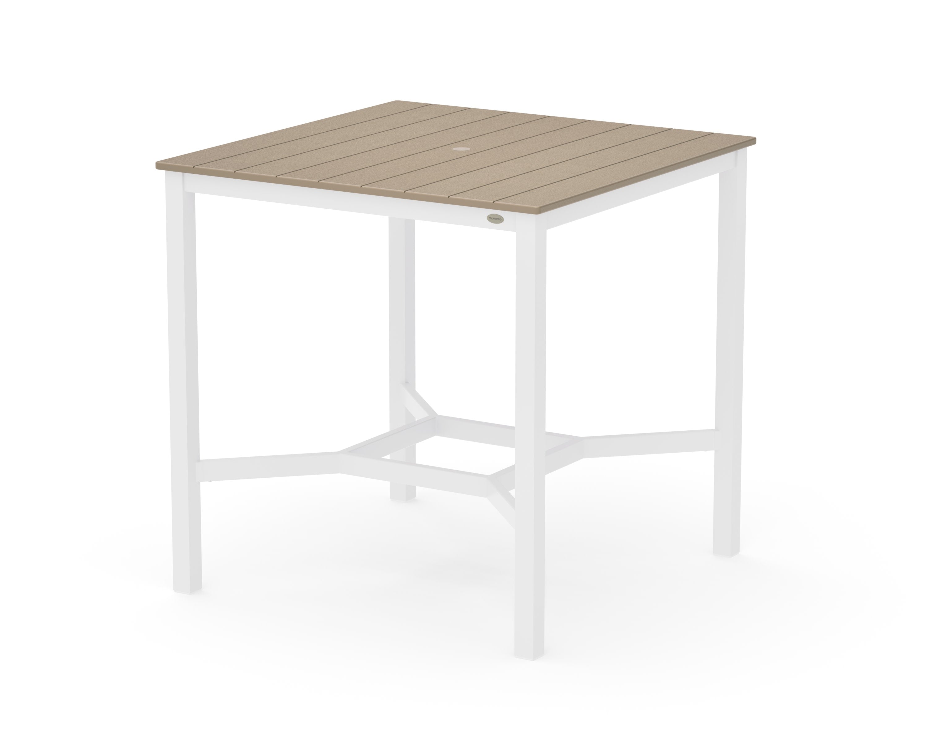 Main Street 42 x 42 Bar Table in White / Vintage Sahara