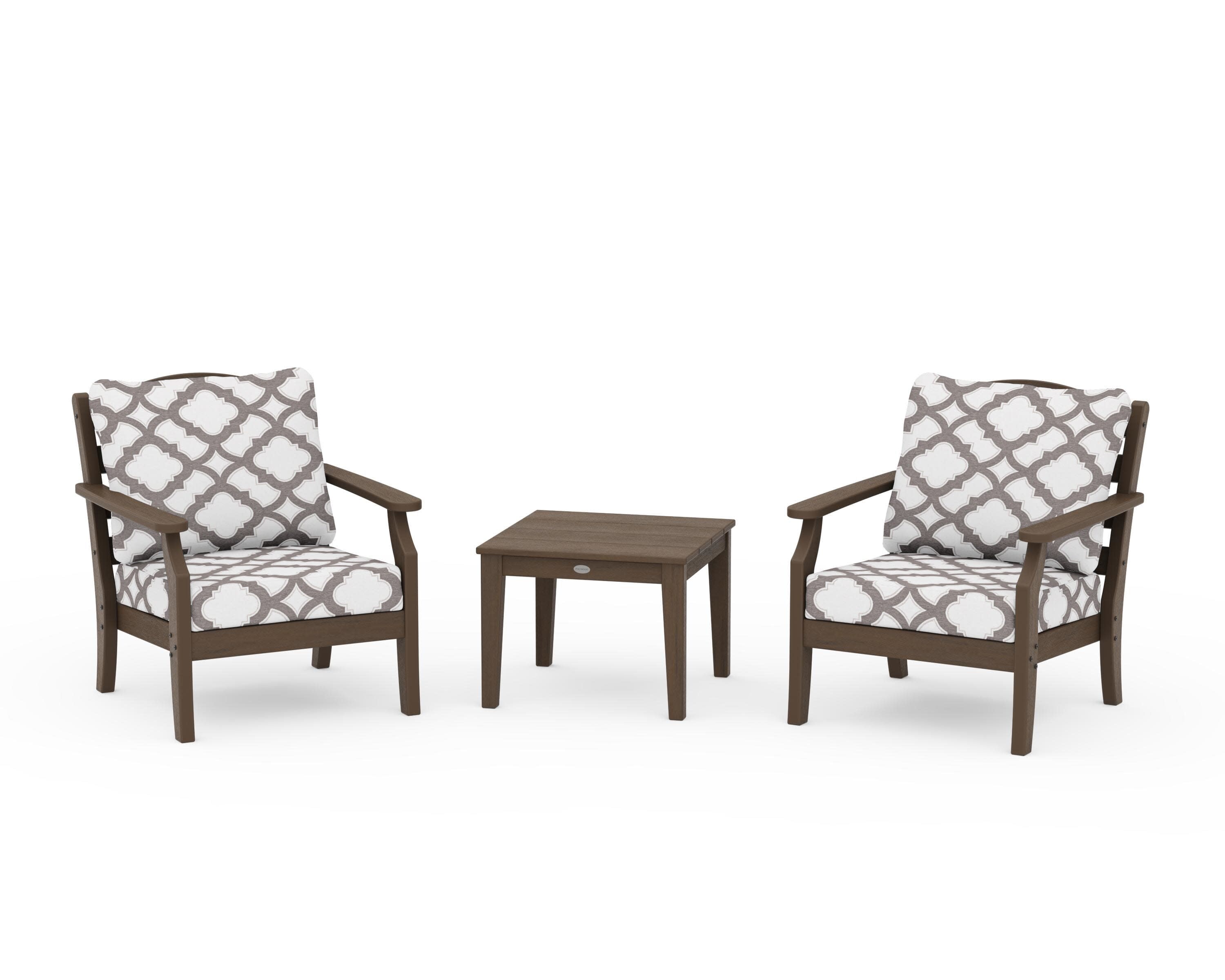 Savannah 3-Piece Deep Seating Set in Kona / Trellis Grey Mist