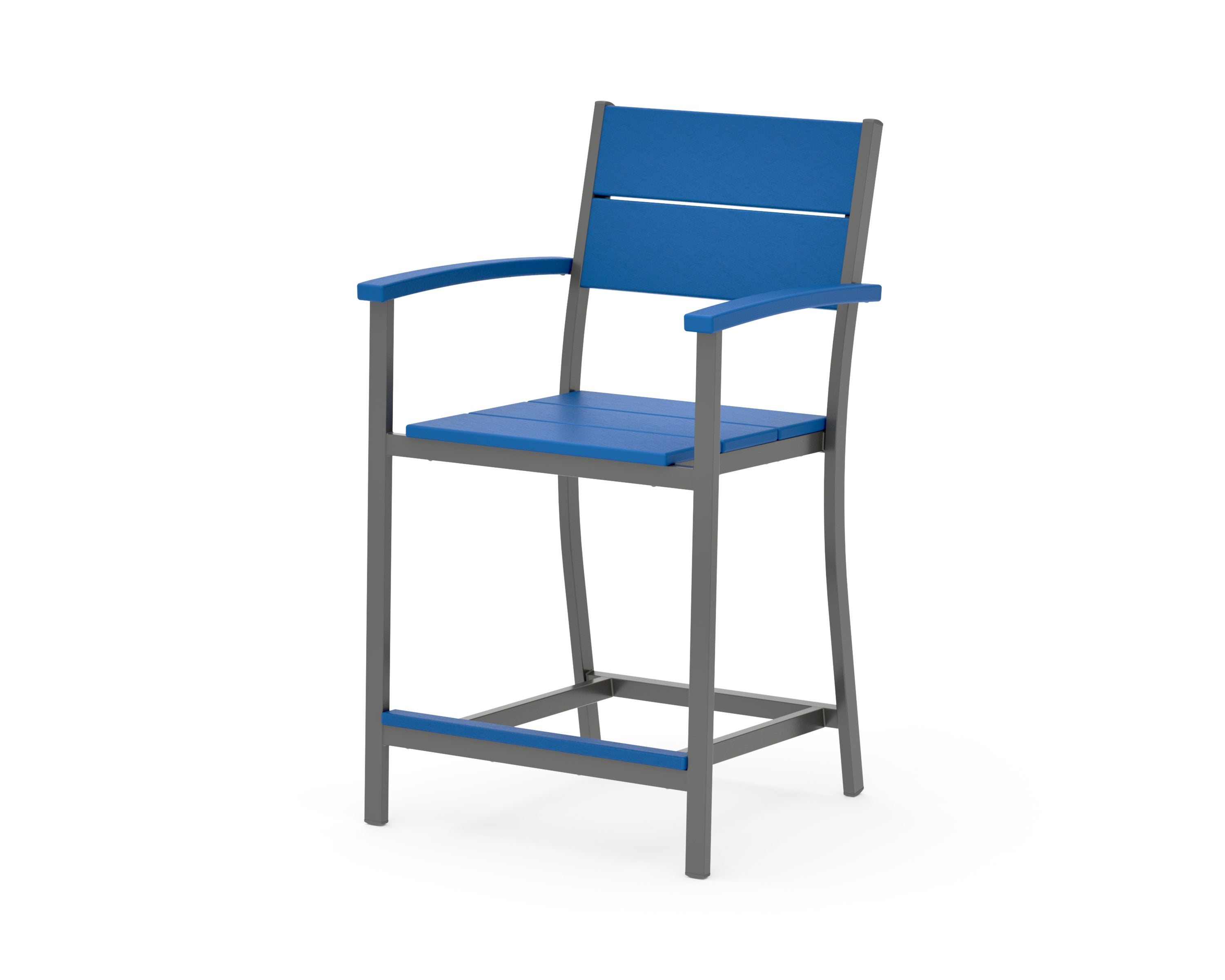 Main Street Counter Arm Chair in Charcoal / Pacific Blue