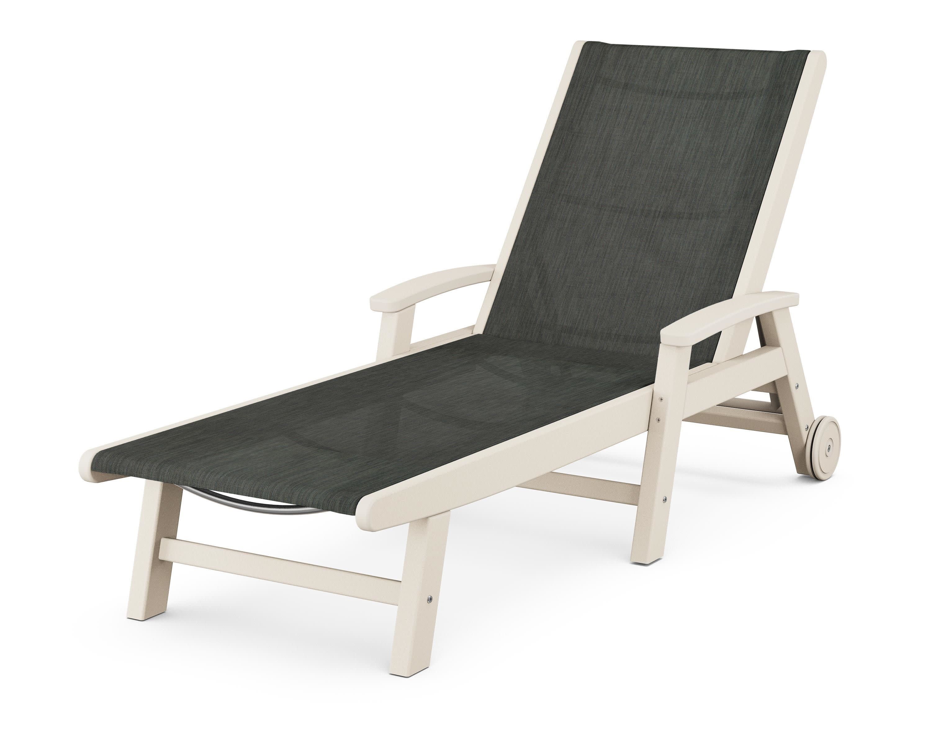 Coastal Chaise with Wheels in Sand / Ember Sling