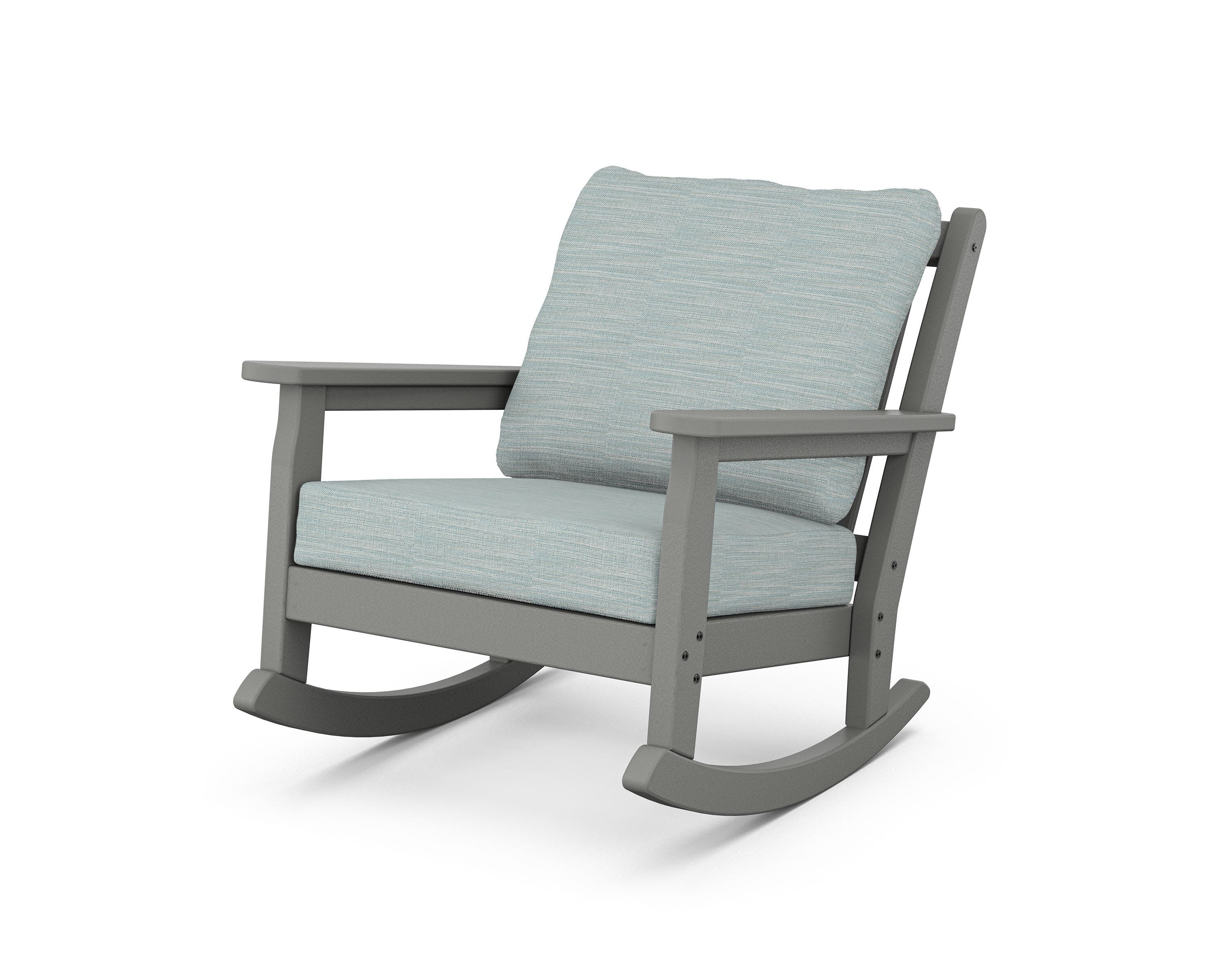 Chippendale Deep Seating Rocking Chair in Slate Grey / Soothe Mist