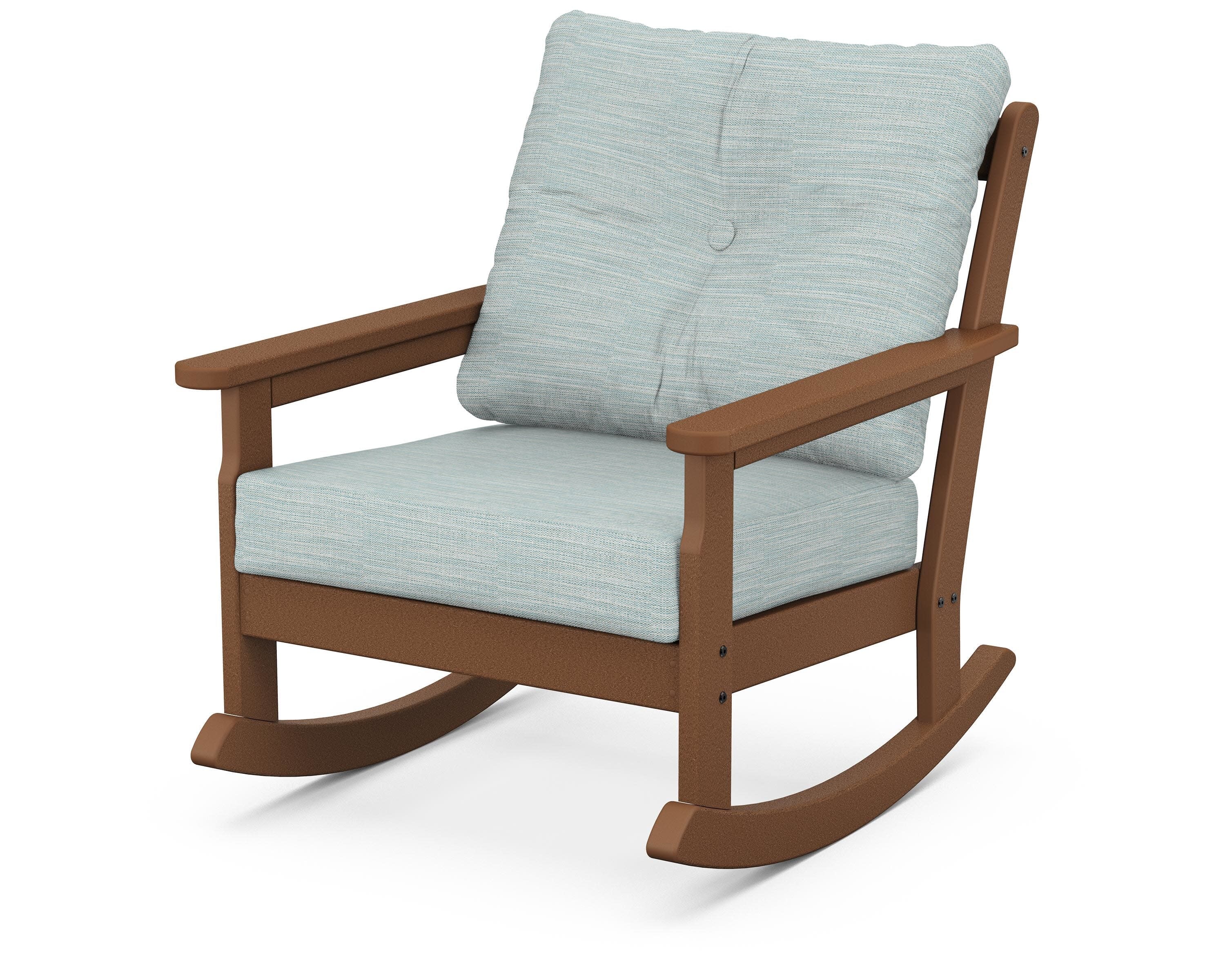 Vineyard Deep Seating Rocking Chair in Teak / Soothe Mist