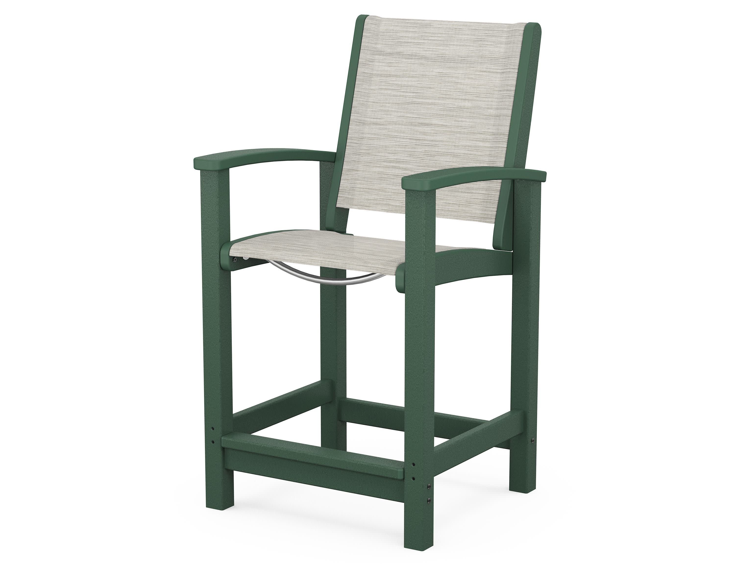 Coastal Counter Chair in Green / Birch Sling