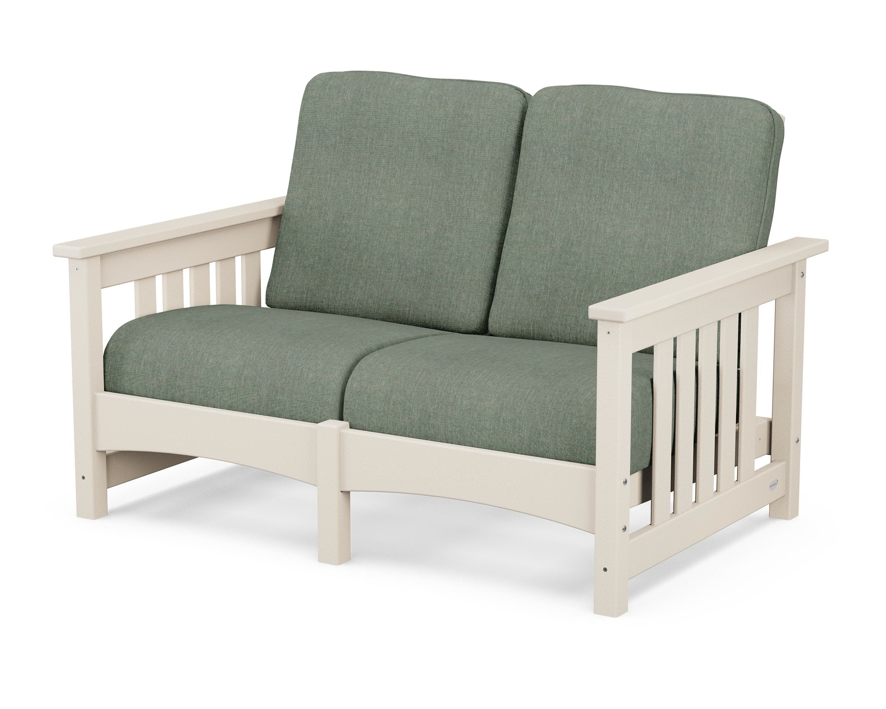 Club Mission Loveseat in Sand / Cast Sage
