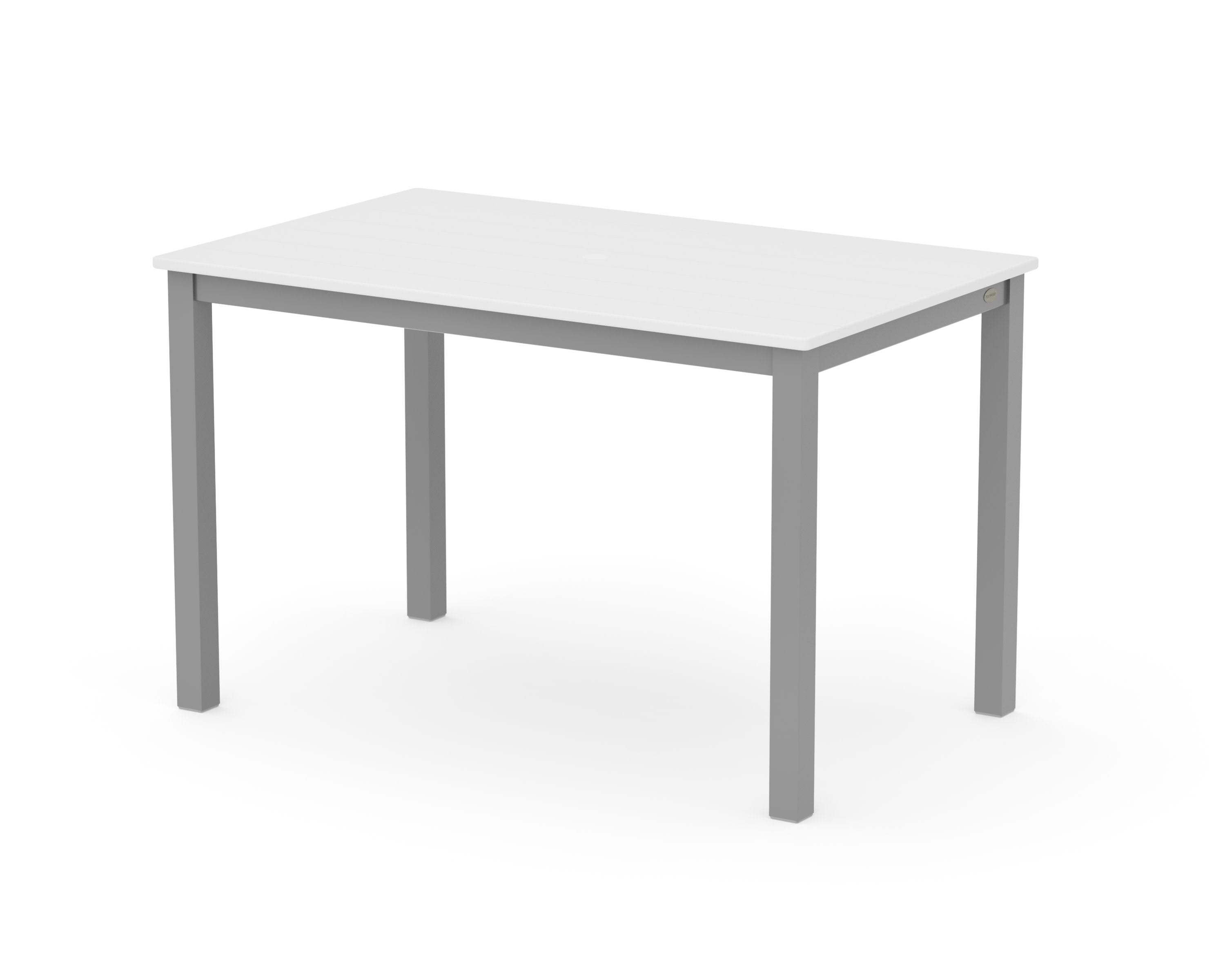 Main Street 30 x 48 Dining Table in Silver / White