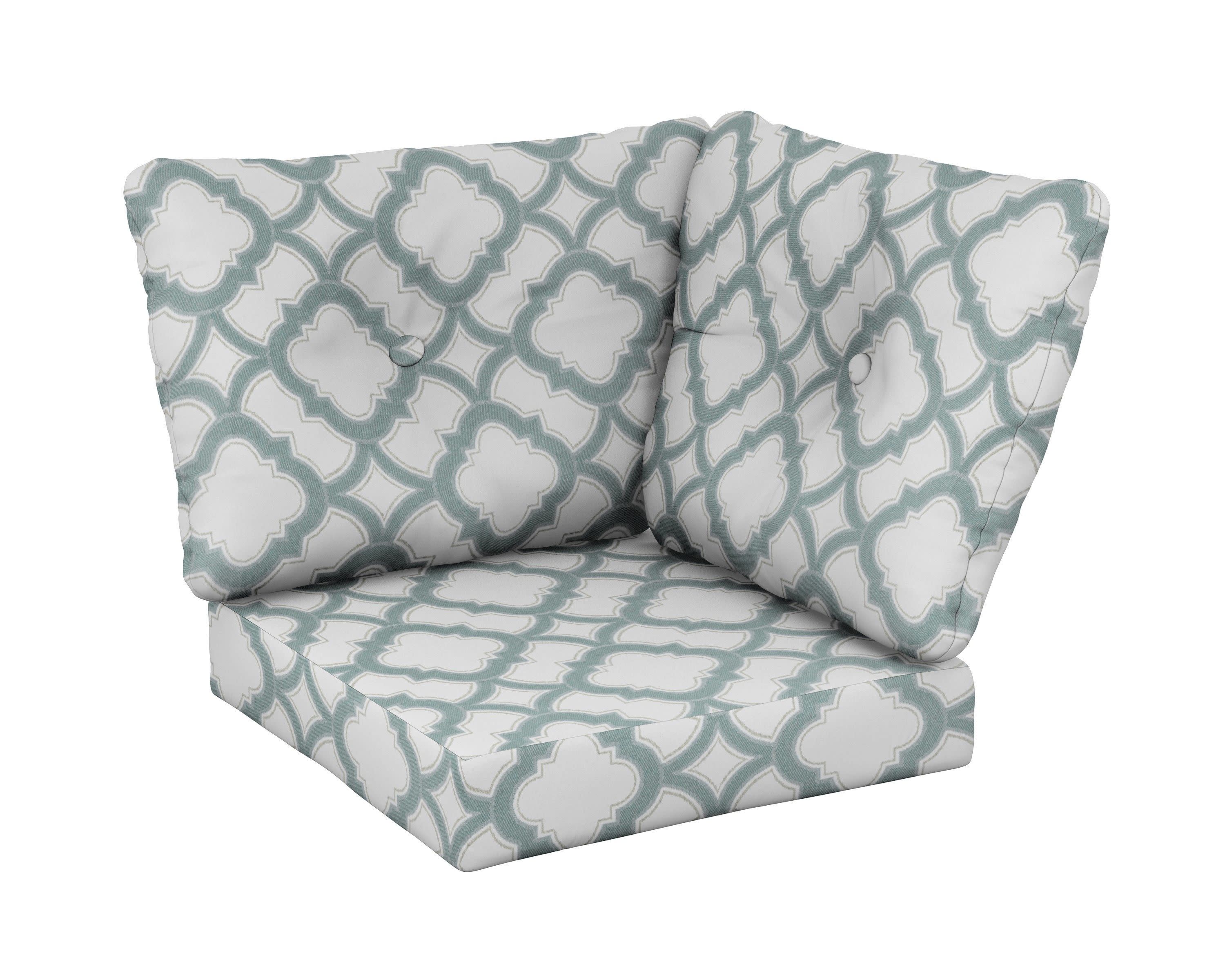 Modular Corner Cushion in Trellis Glacier Spa