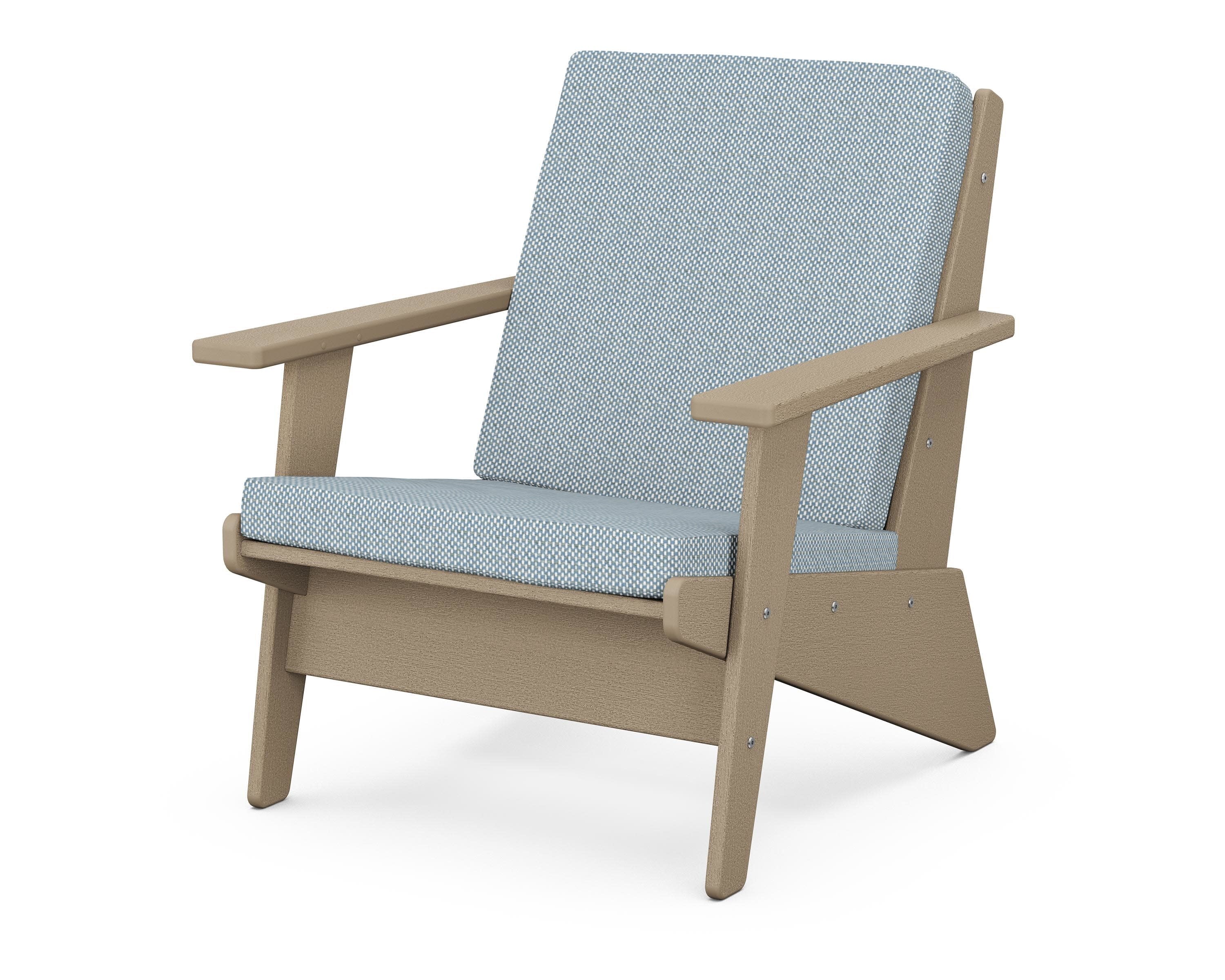 Riviera Modern Lounge Chair in Vintage Sahara / Exhale Sky