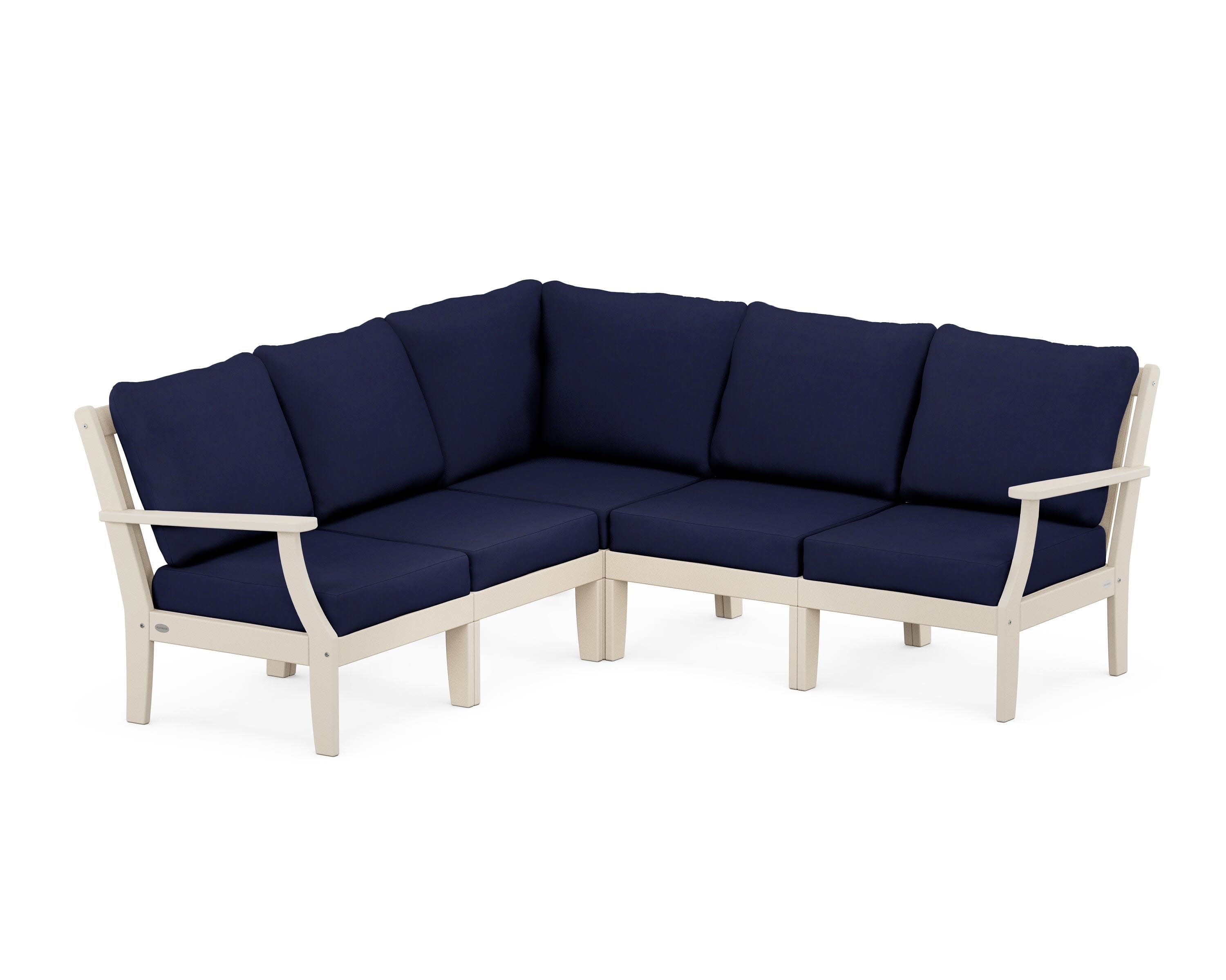 Braxton Modular 5-Piece Deep Seating Set in Sand / Navy