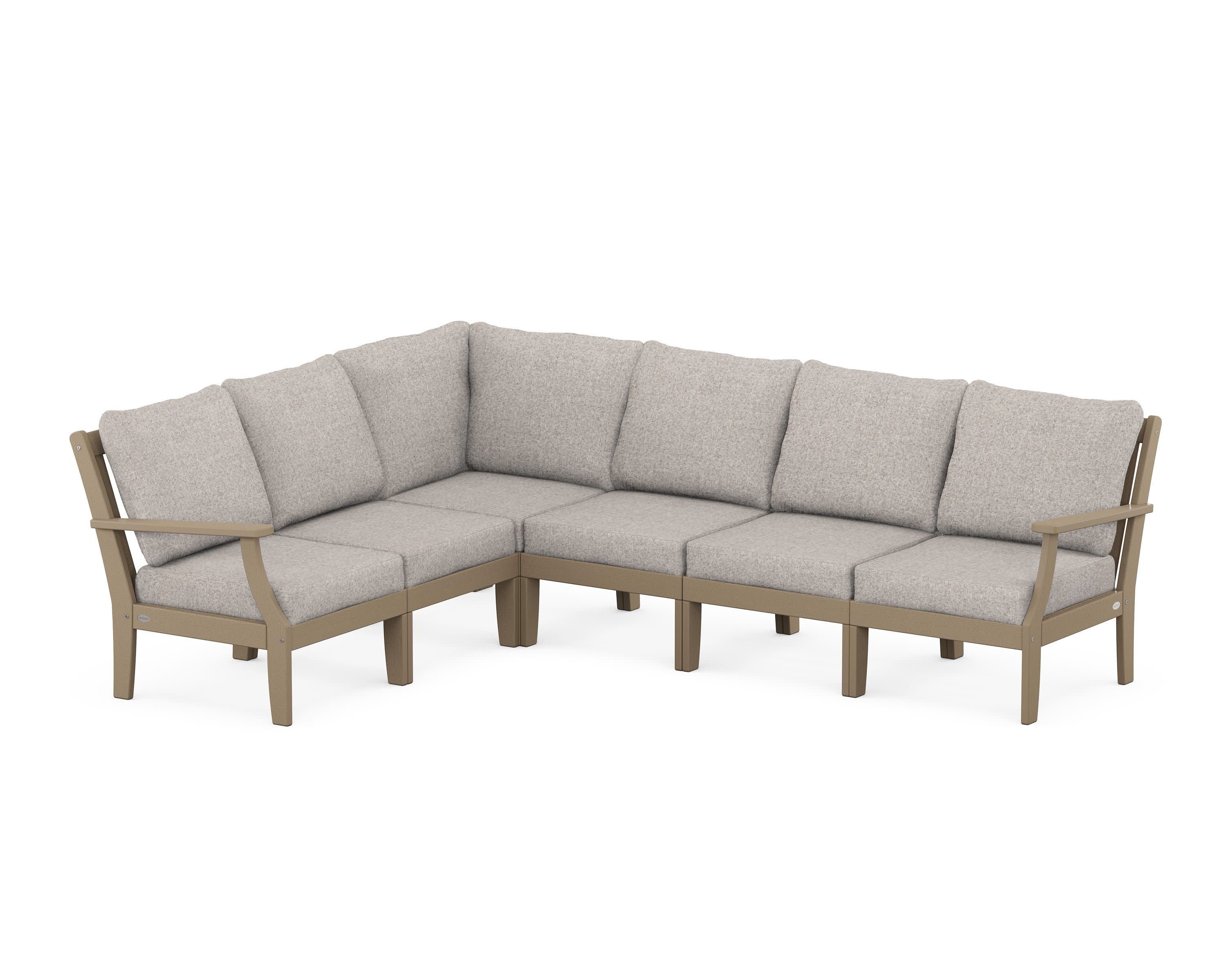 Braxton Modular 6-Piece Deep Seating Set in Vintage Sahara / Weathered Tweed