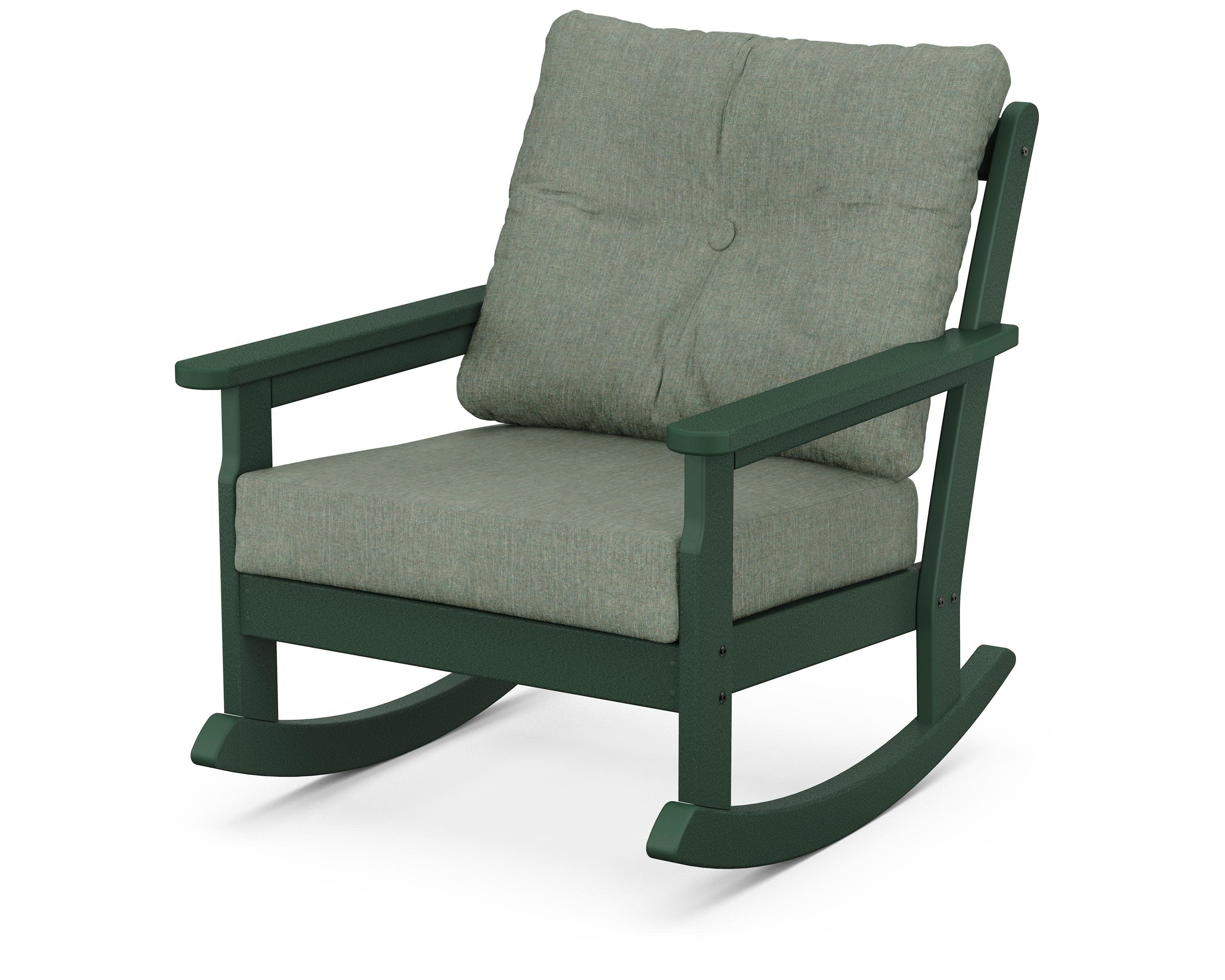 Vineyard Deep Seating Rocking Chair in Green / Cast Sage