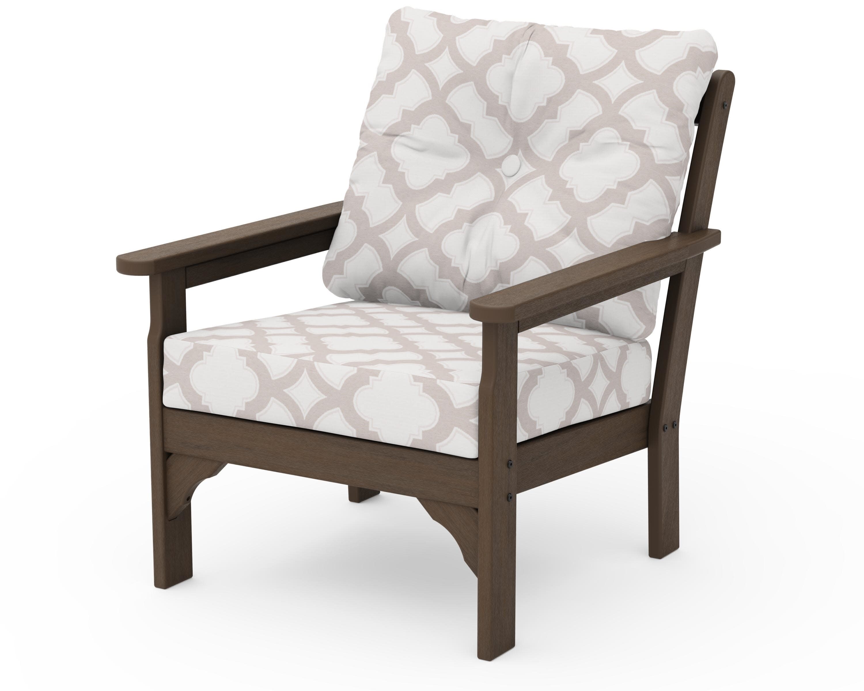 Vineyard Deep Seating Chair in Kona / Trellis Dune Burlap