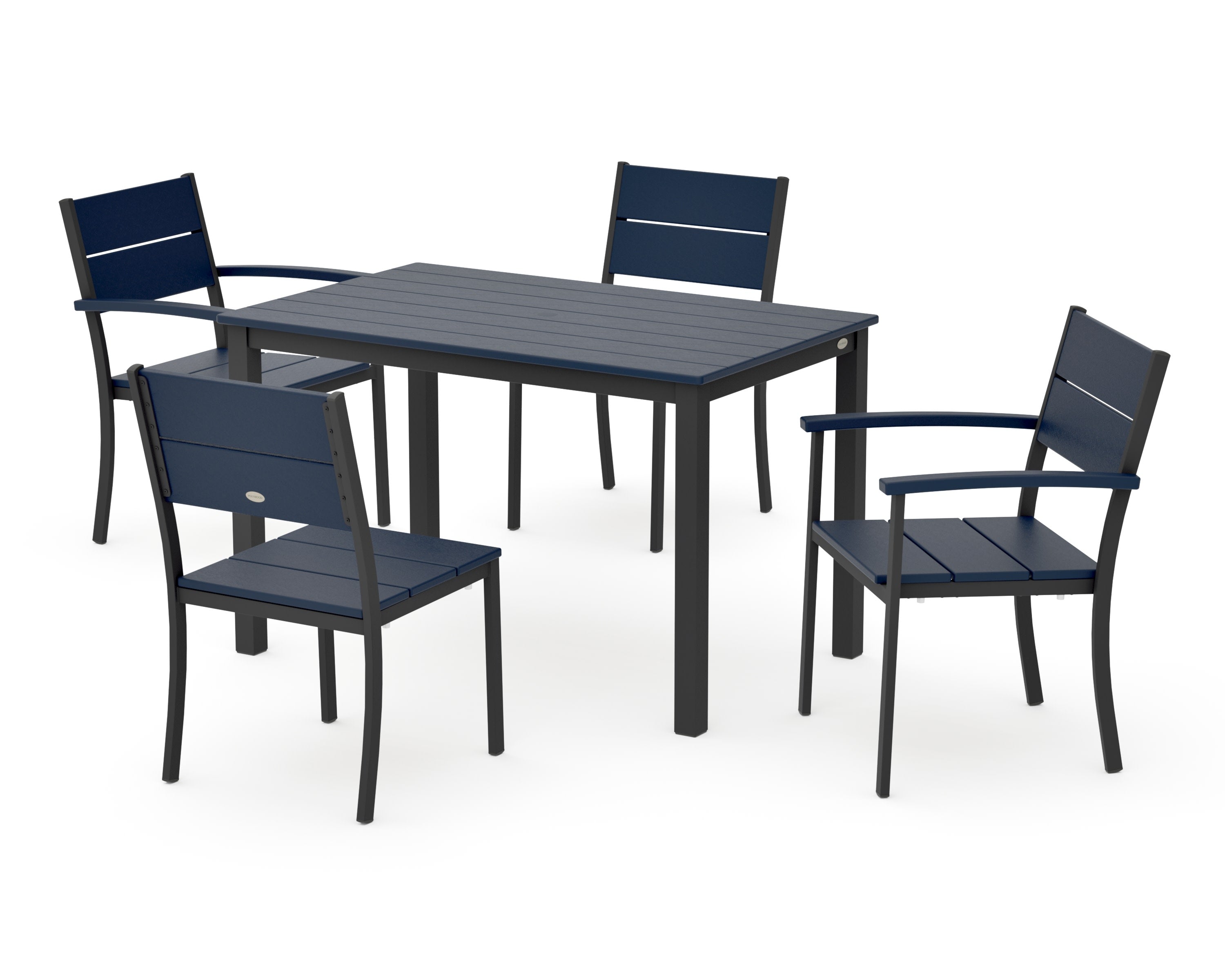 Main Street 5-Piece Dining Set in Black / Navy