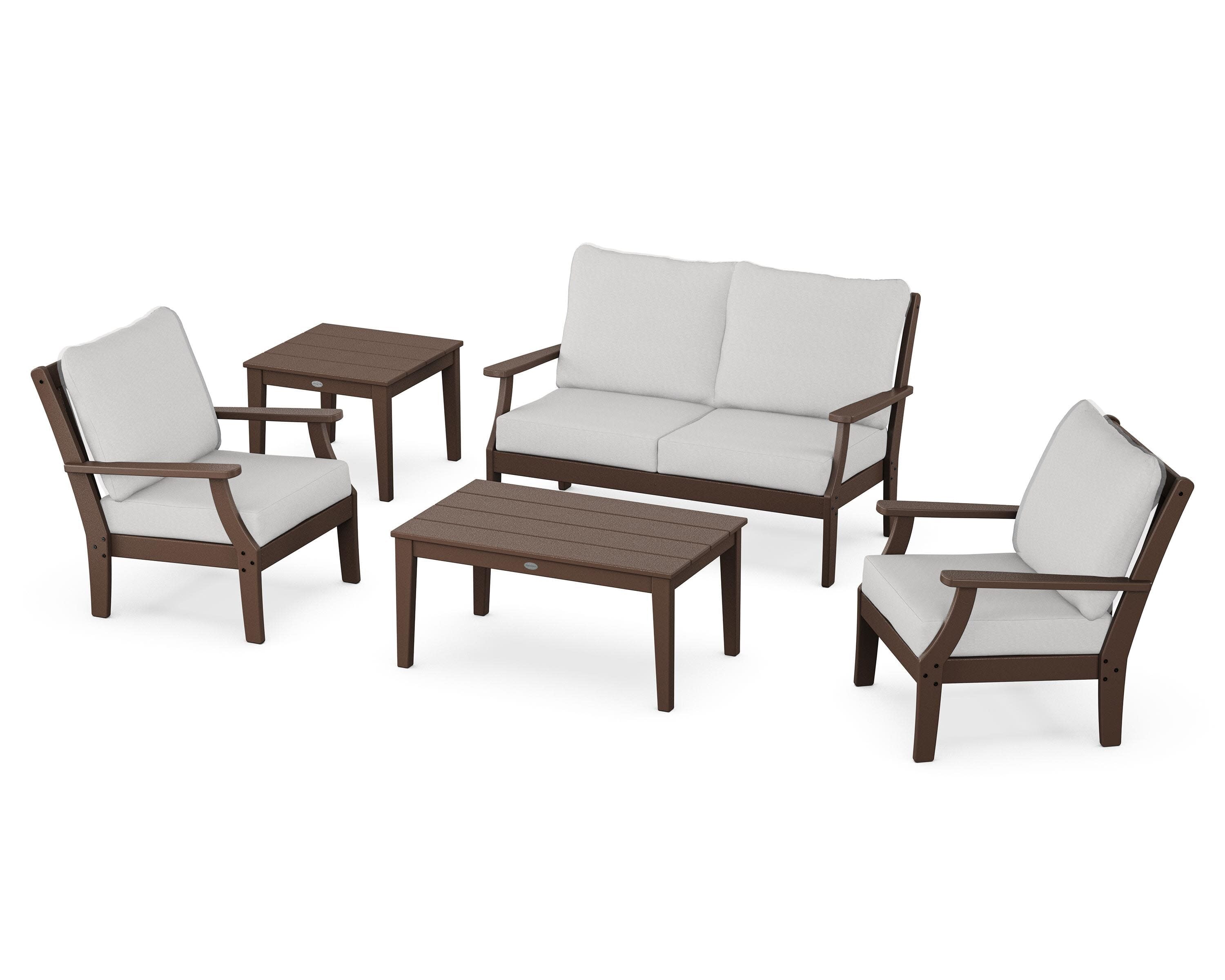 Braxton 5-Piece Deep Seating Set in Mahogany / Diamond in the Rough
