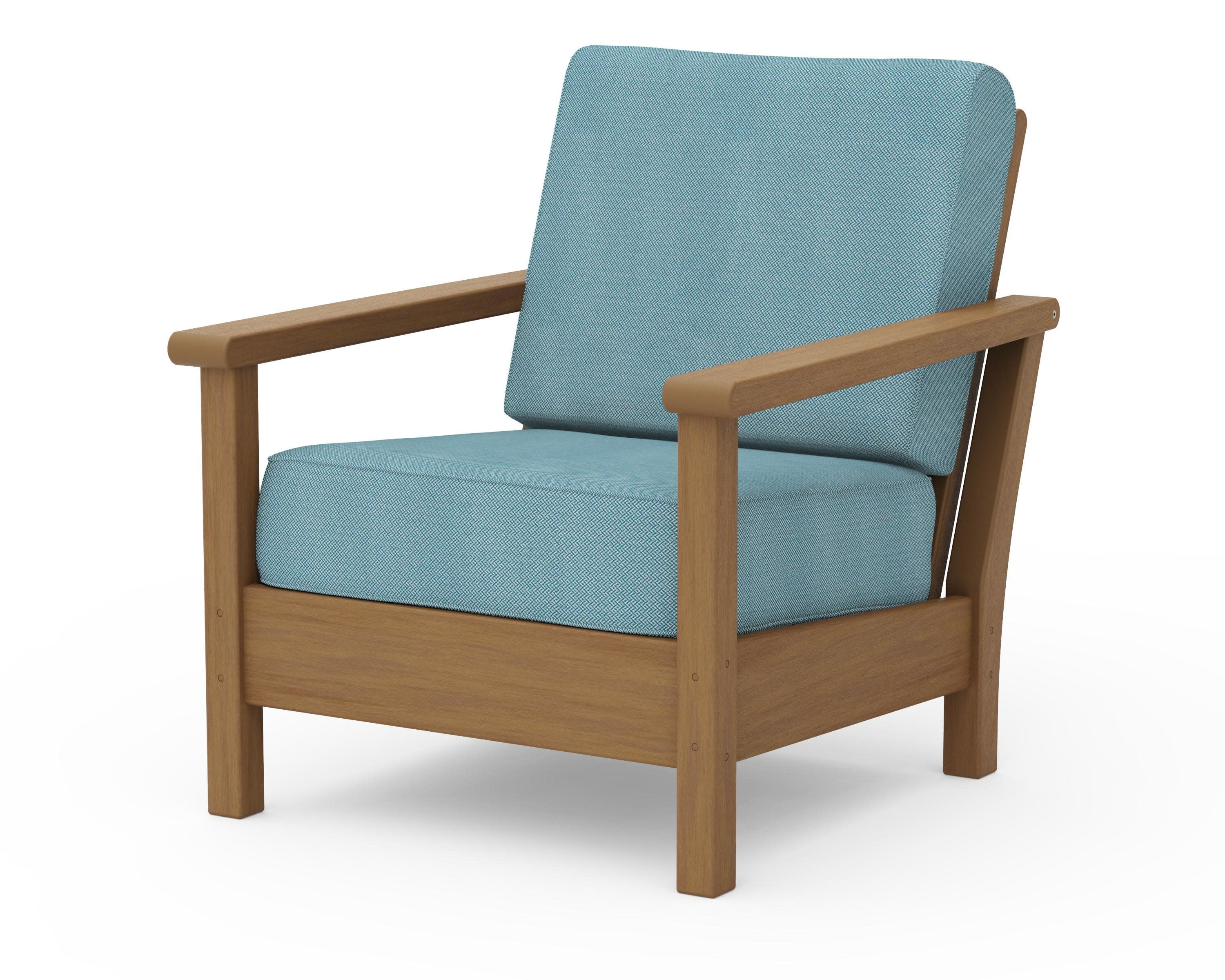Harbour Deep Seating Chair in Natural / Lattice Sky Blue