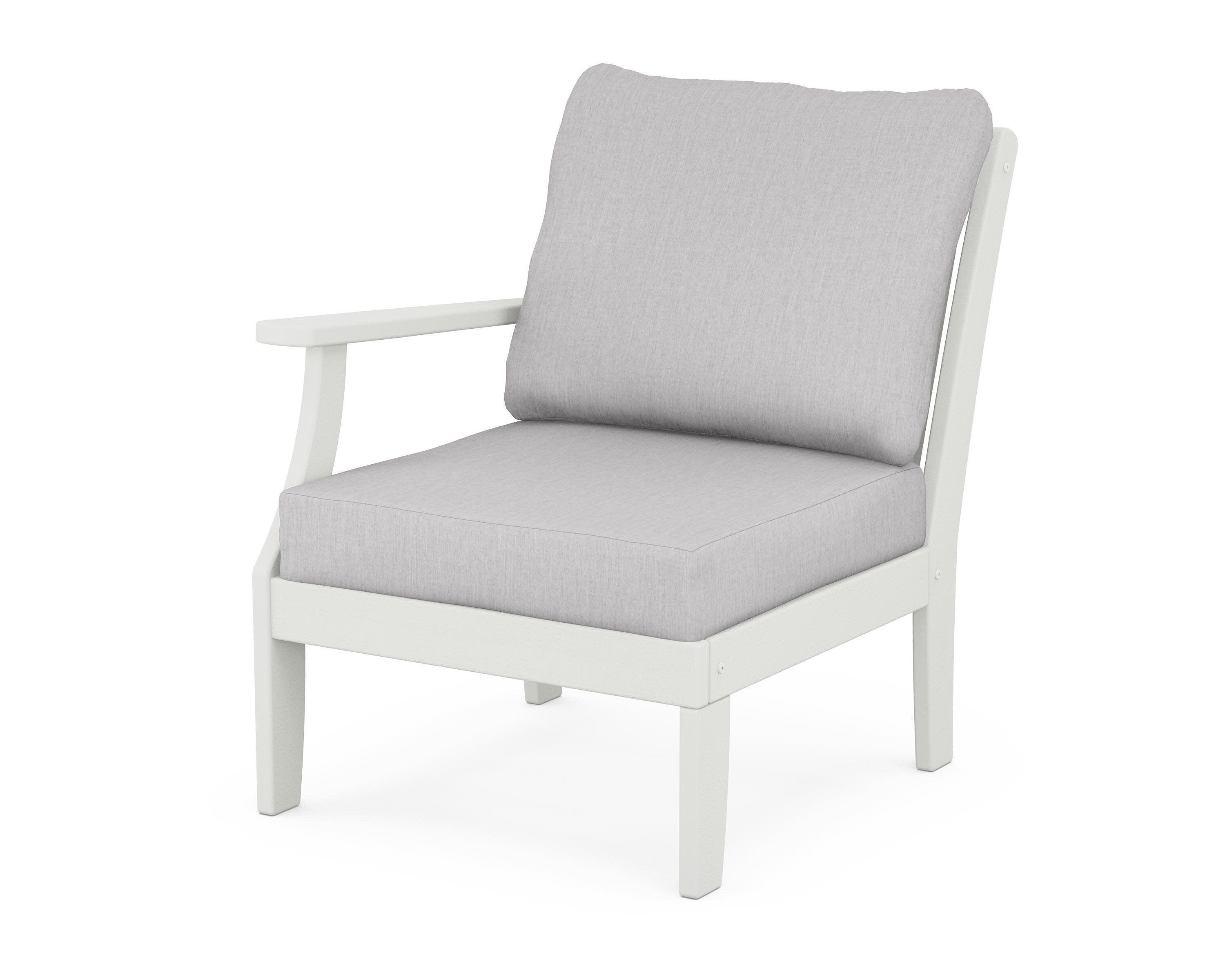 Braxton Modular Left Arm Chair in Vintage White / Granite