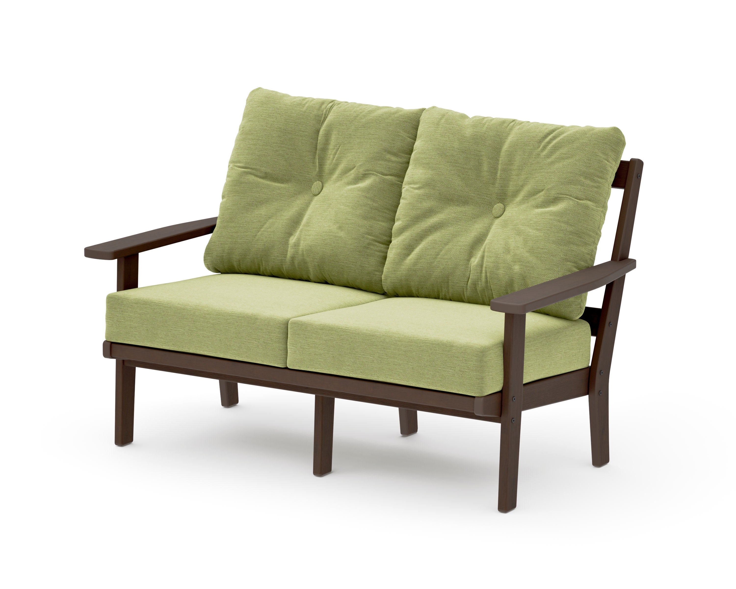 Prairie Deep SeatingLoveseat in Kona / Chartreuse Boucle