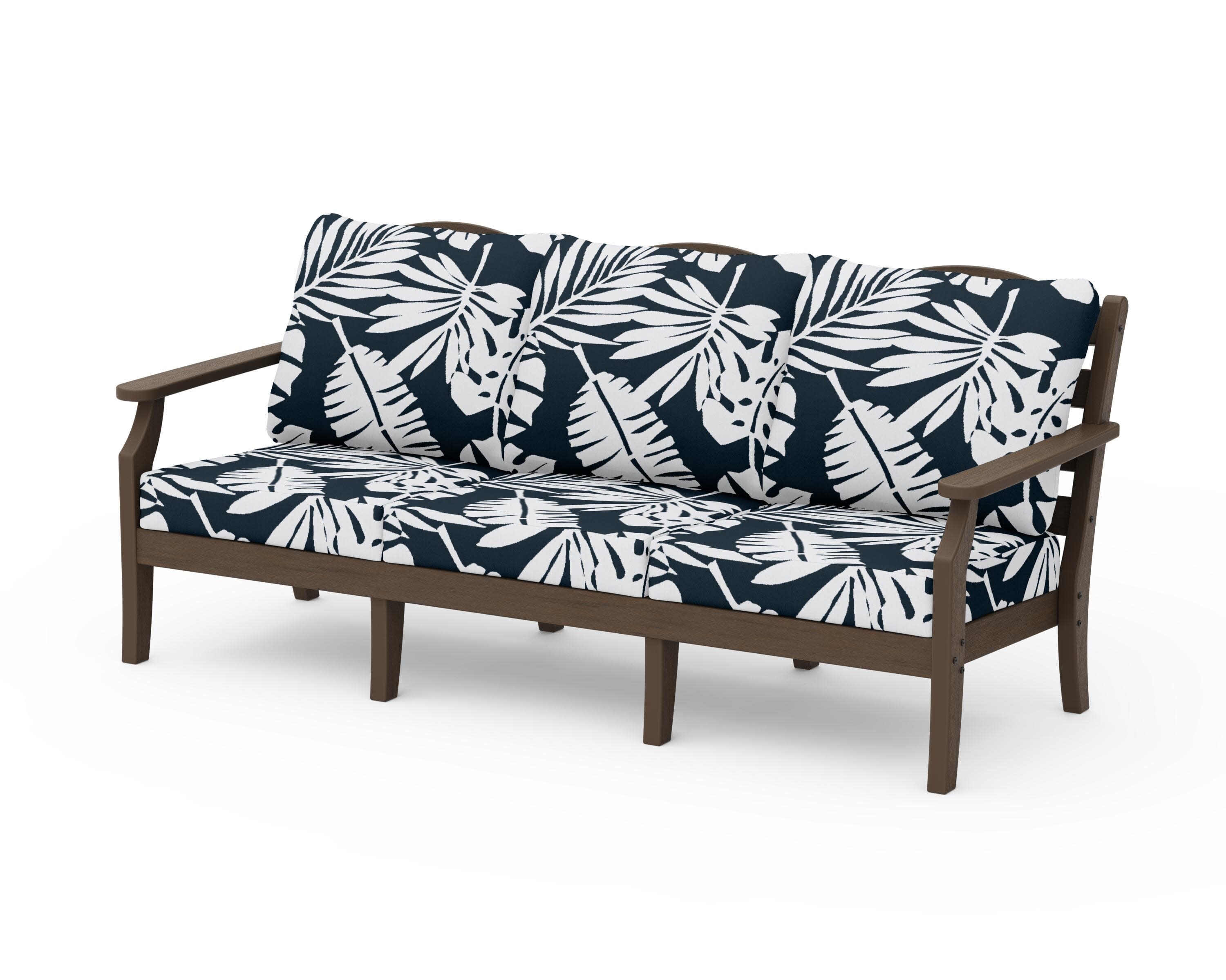 Savannah Deep Seating Sofa in Kona / Leaf Marine Indigo