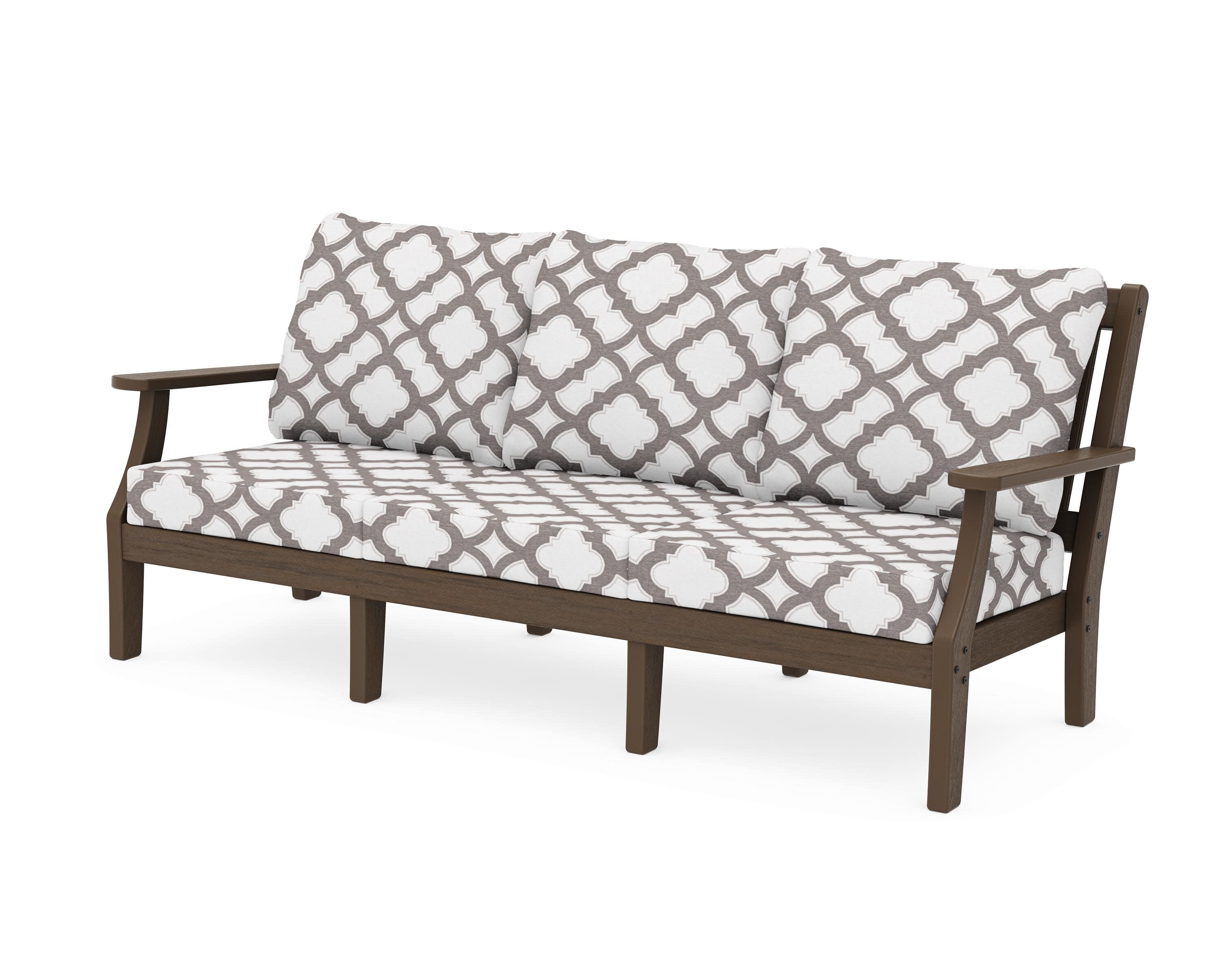 Chinoiserie Deep Seating Sofa in Kona / Trellis Grey Mist