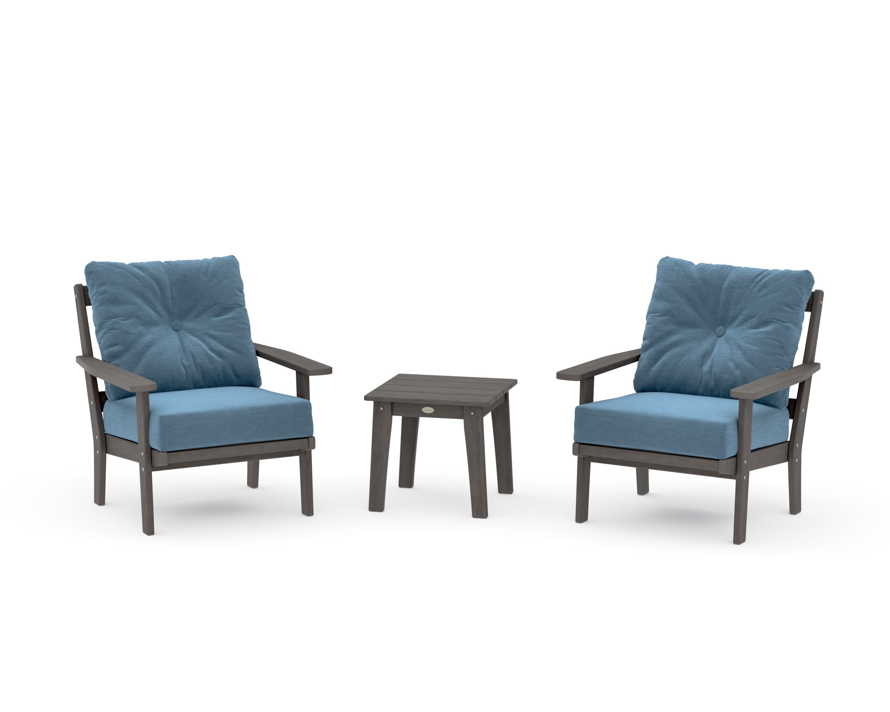 Prairie 3-Piece Deep Seating Set in Driftwood / Sky Blue