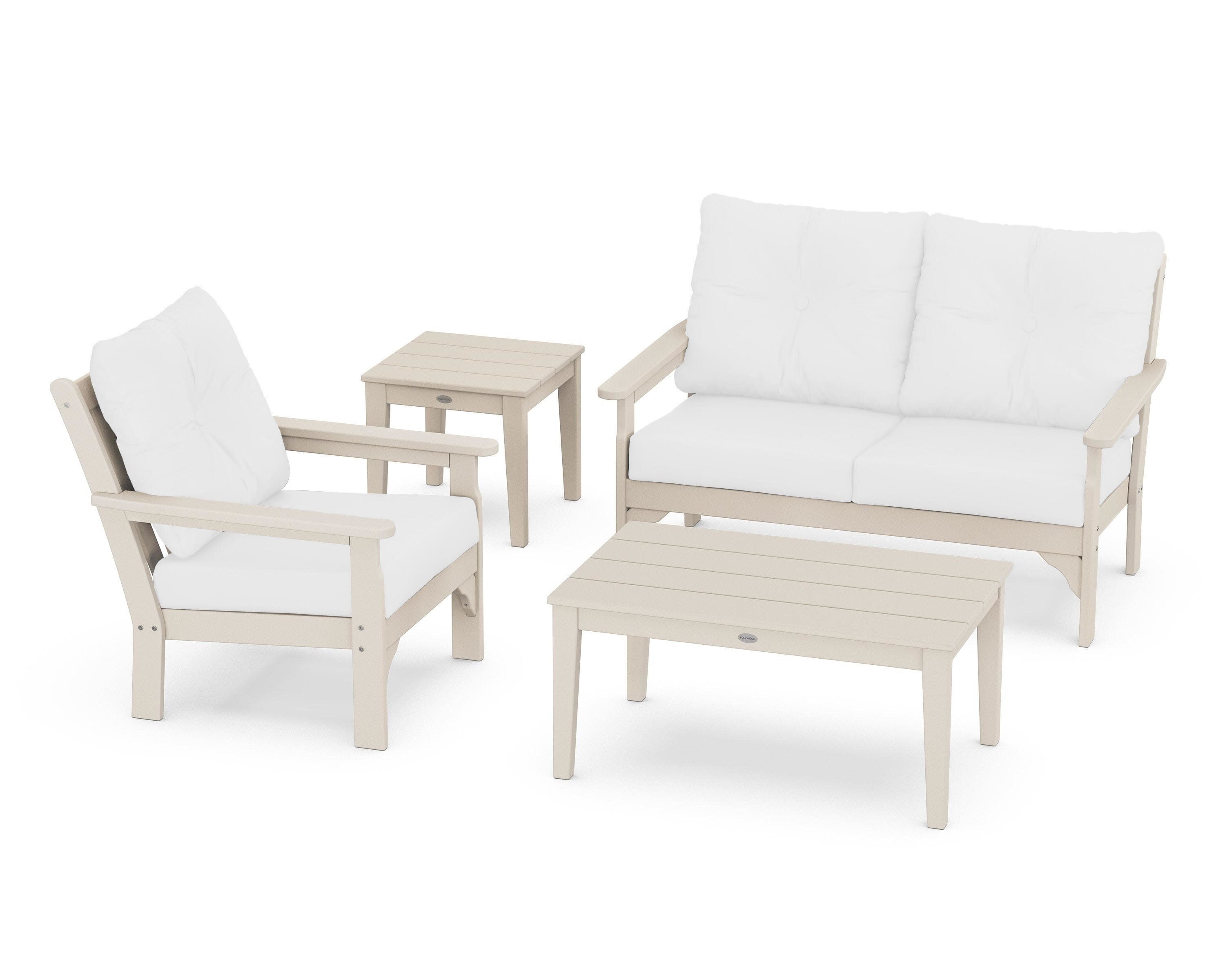 Vineyard 4-Piece Deep Seating Set in Sand / Natural