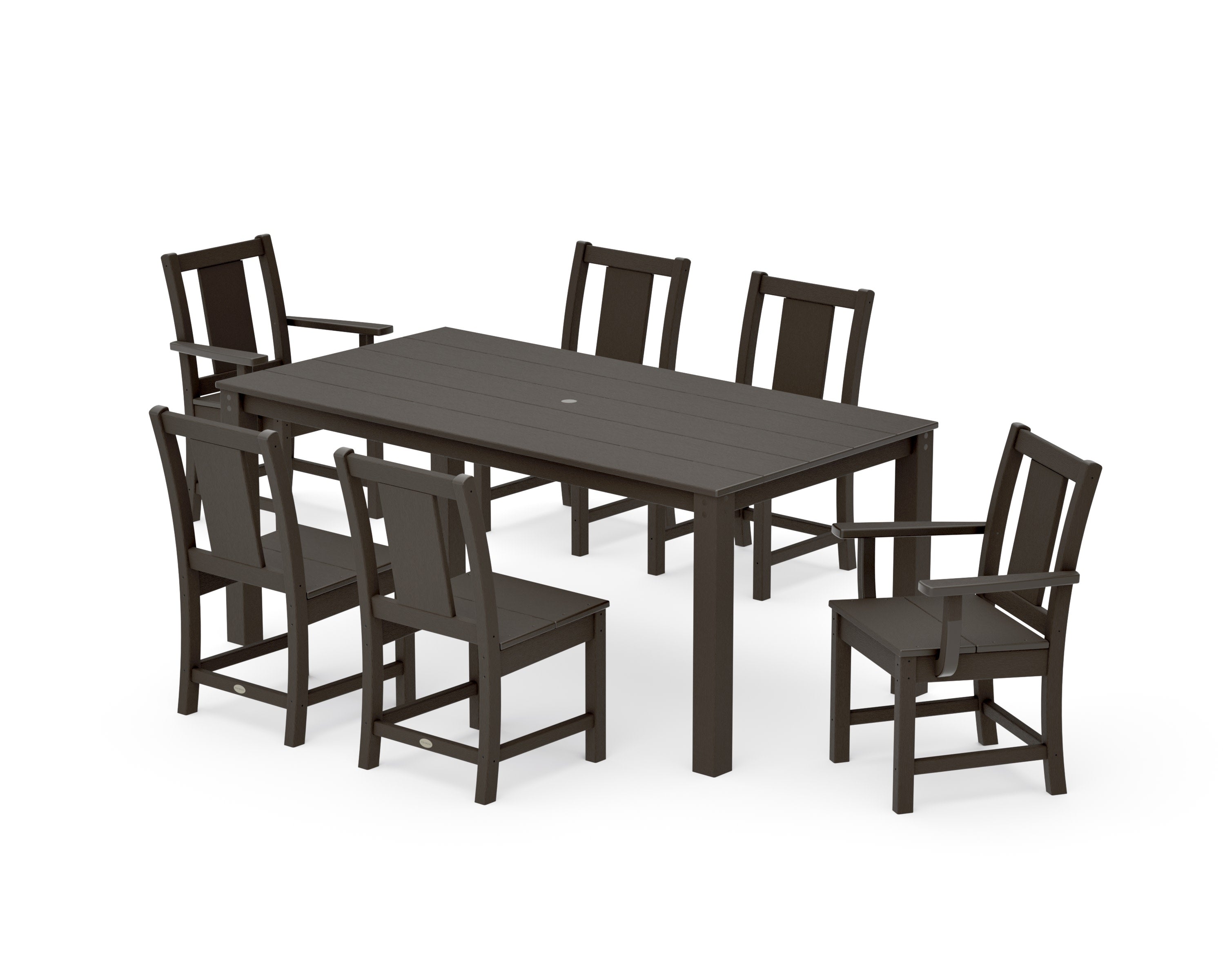 Prairie 7-Piece Parsons Dining Set in Vintage Coffee