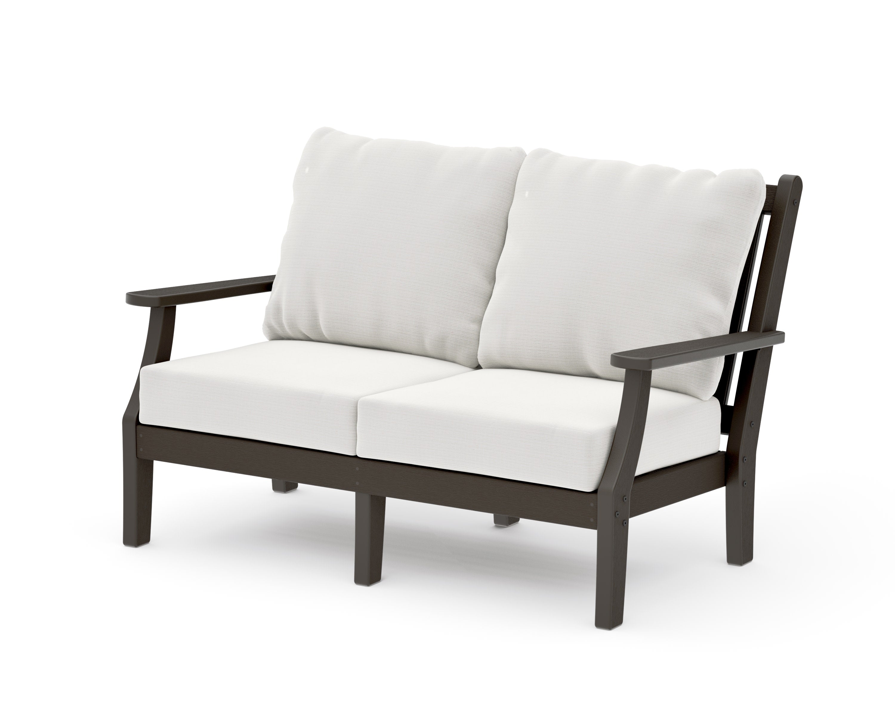 Wovendale Deep Seating Loveseat in Vintage Coffee / Natural Linen