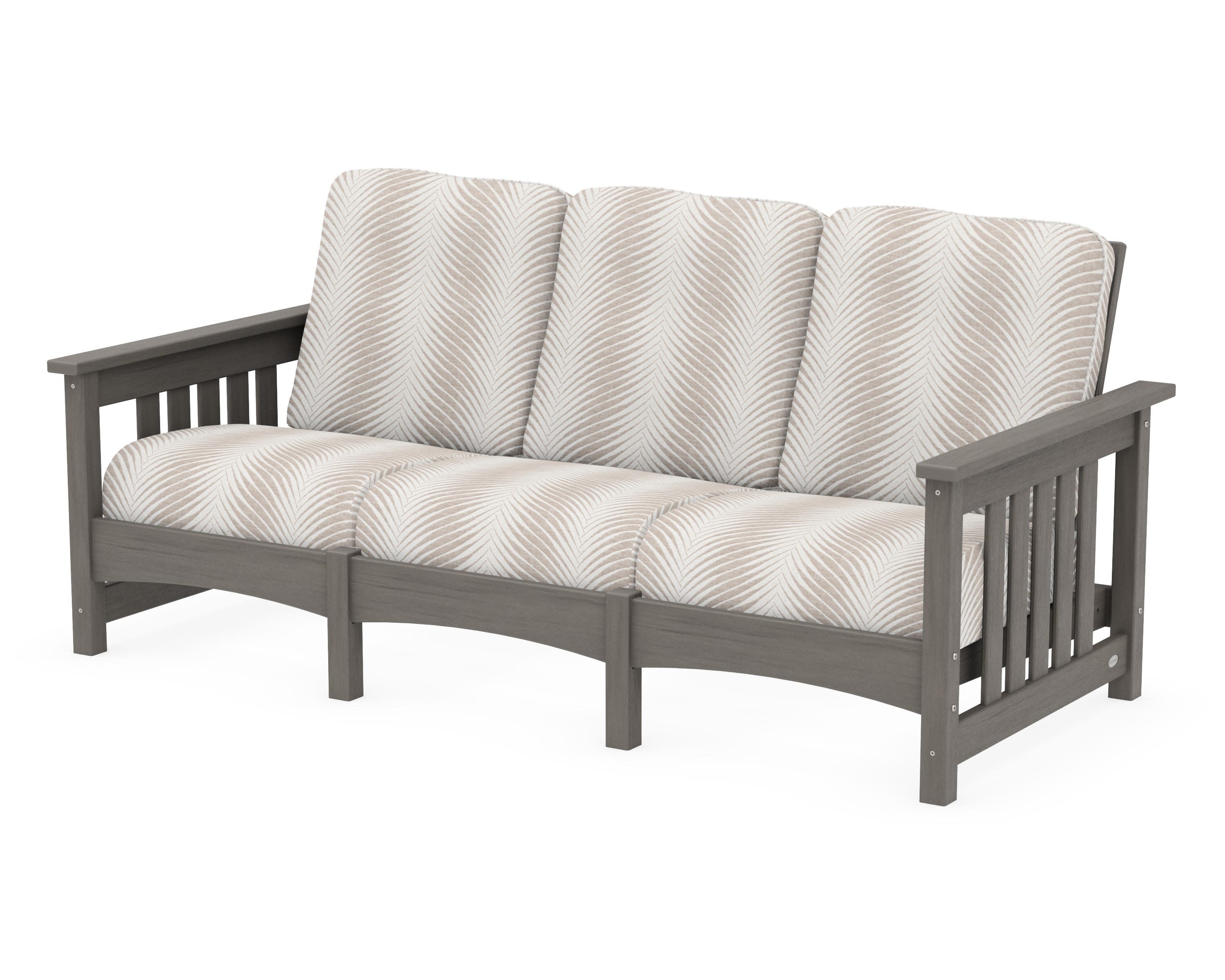 Club Mission Sofa in Driftwood / Clock Out Cloud
