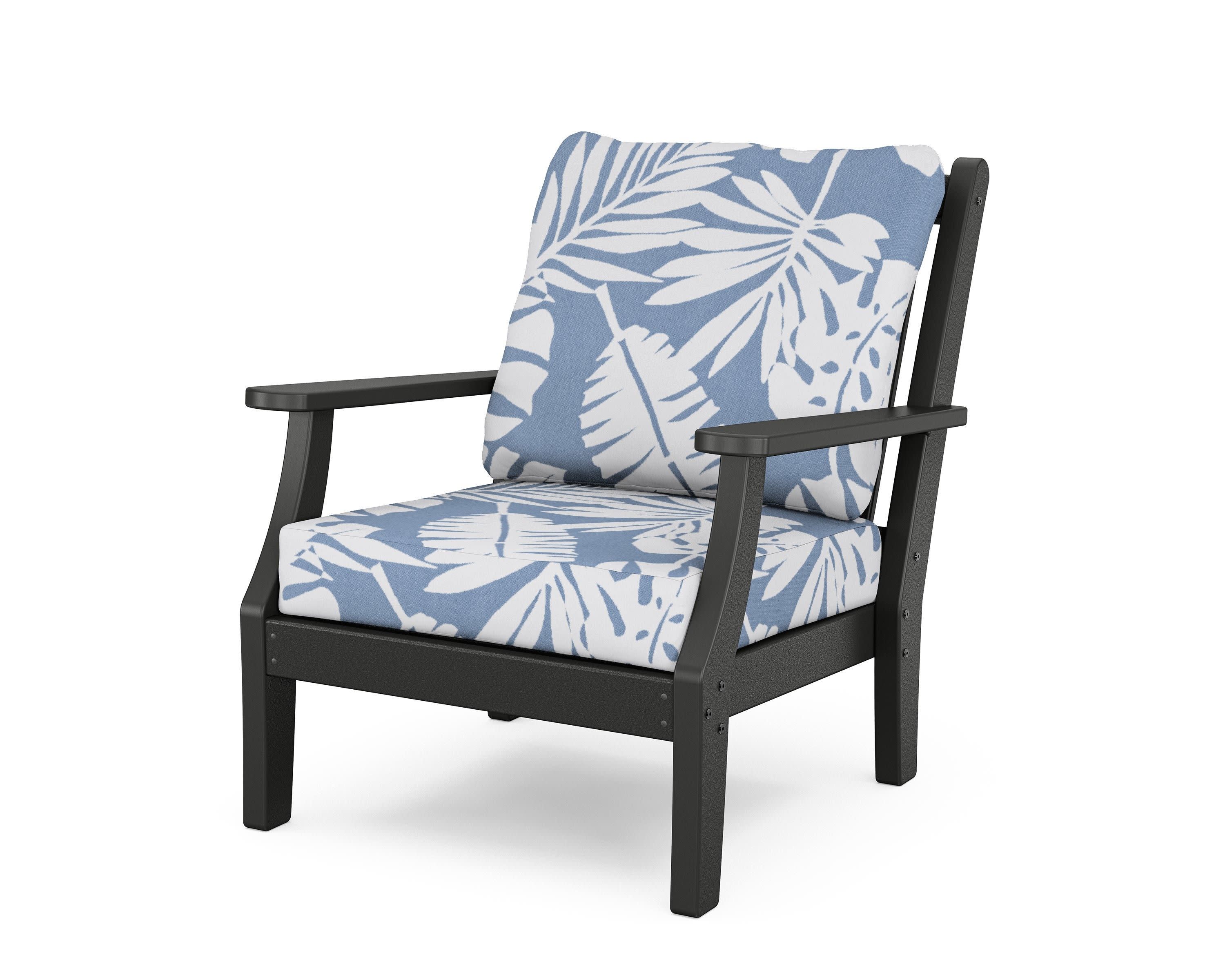 Wovendale Deep Seating Chair in Black / Leaf Sky Blue