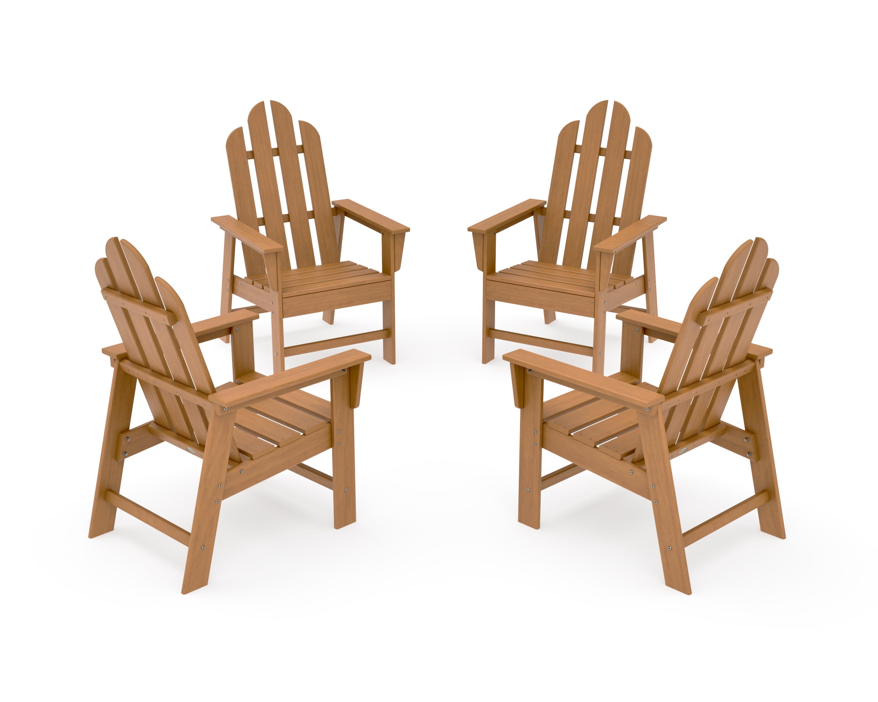 Long Island 4-Piece Upright Adirondack Conversation Set in Natural