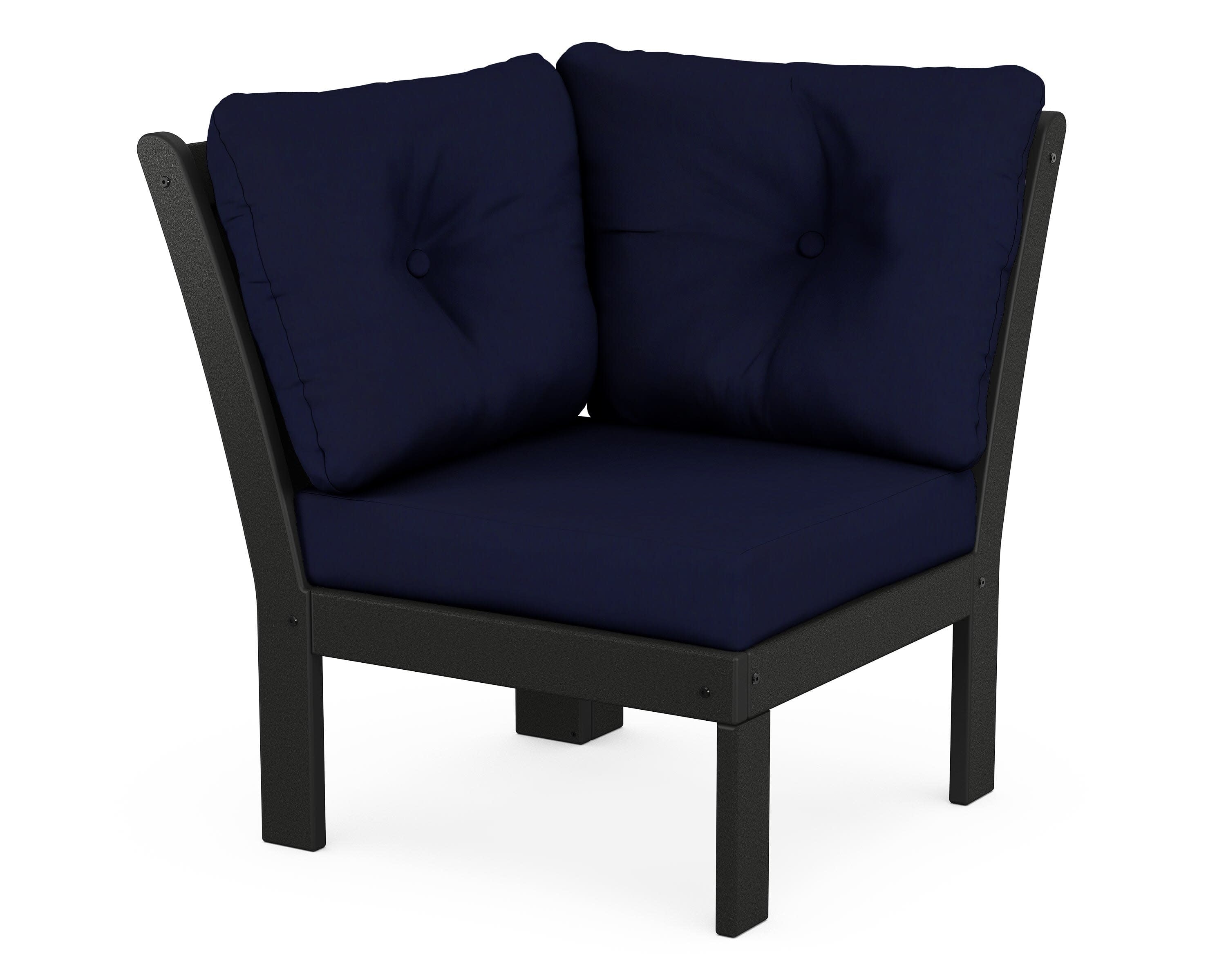 Vineyard Modular Corner Chair in Black / Navy