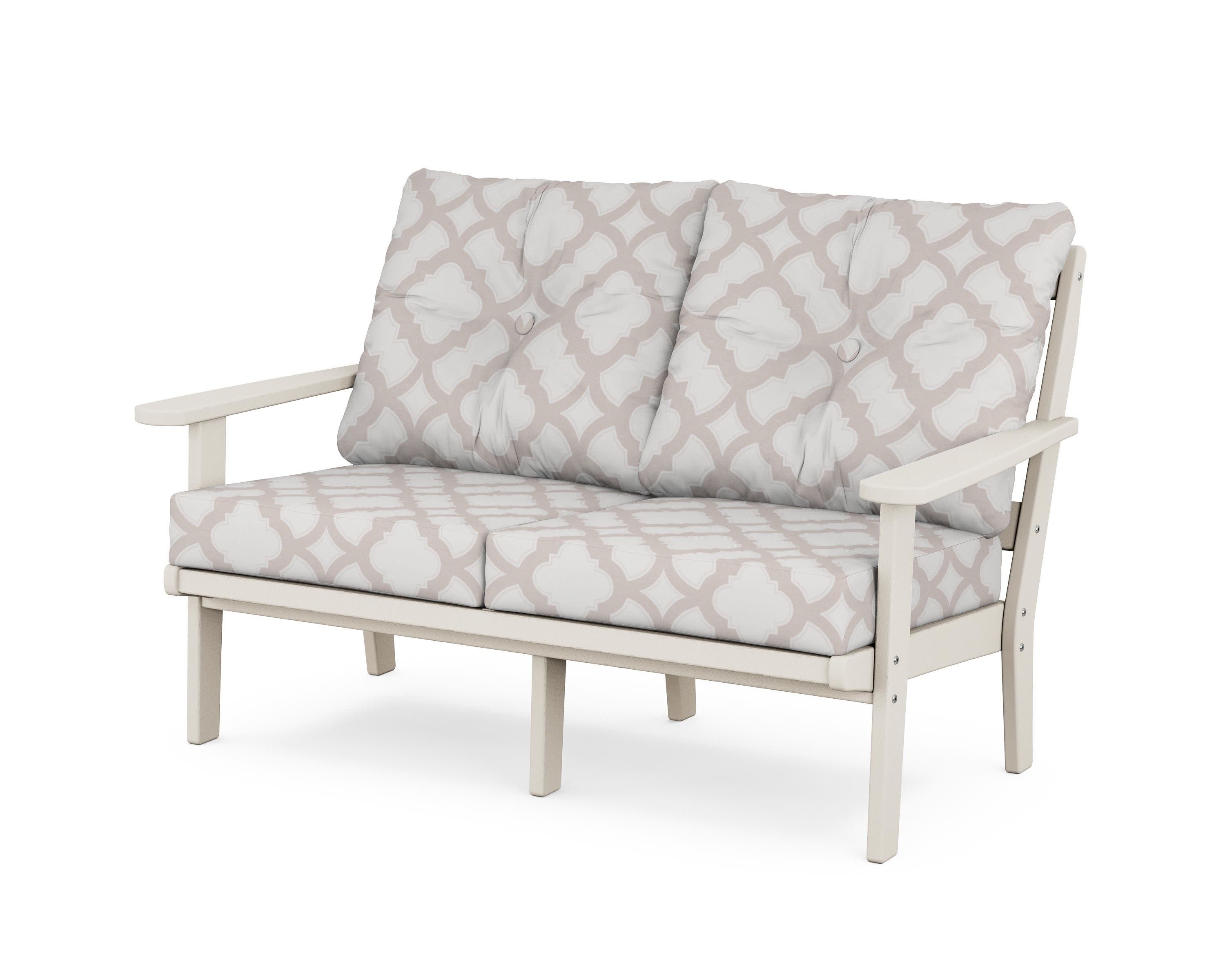 Mission Deep SeatingLoveseat in Sand / Trellis Dune Burlap
