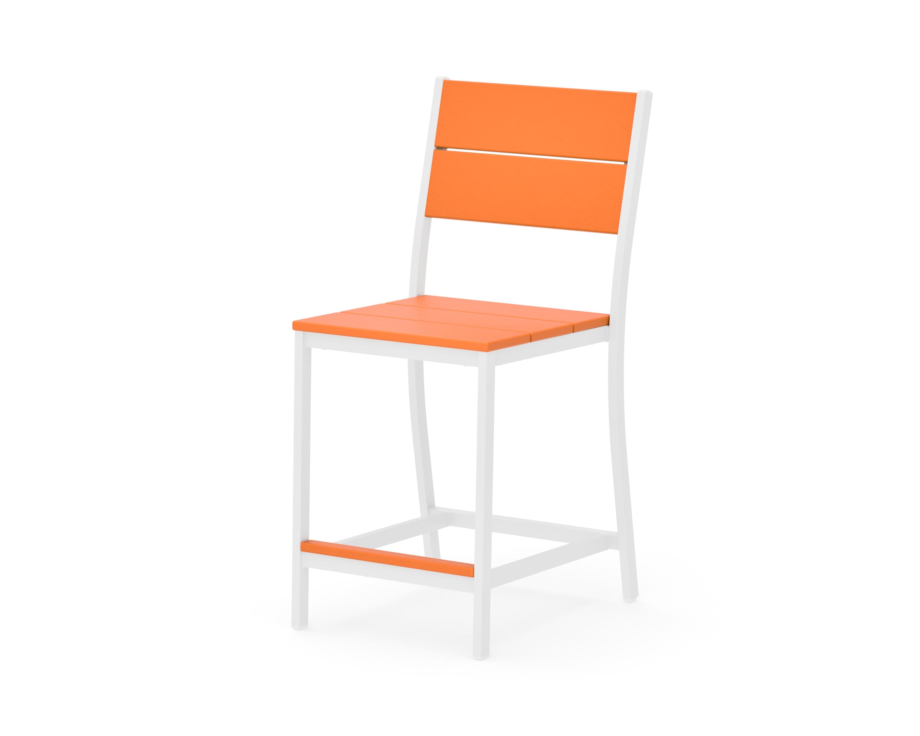 Main Street Counter Side Chair in White / Tangerine