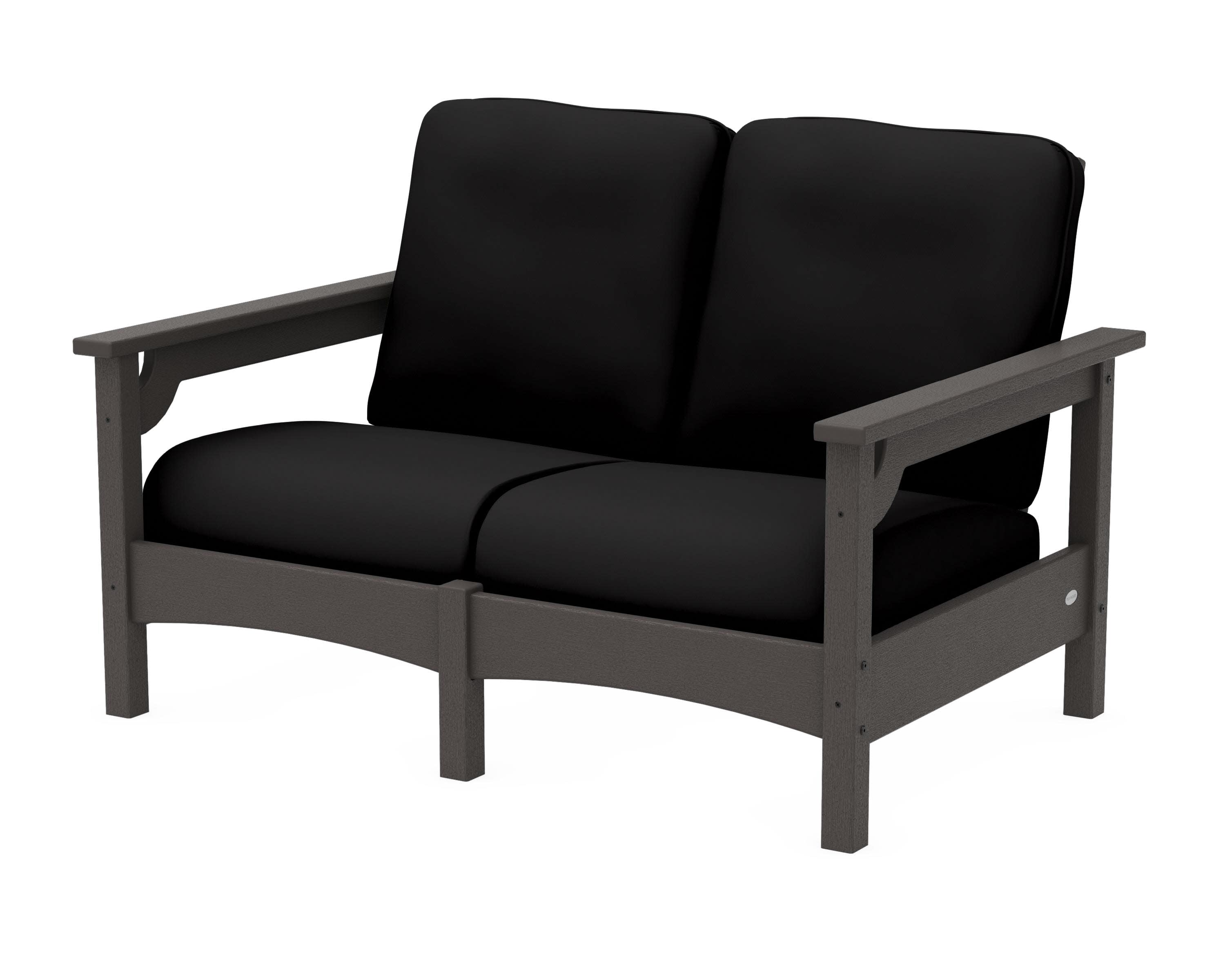 Club Loveseat in Vintage Coffee / Canvas Black
