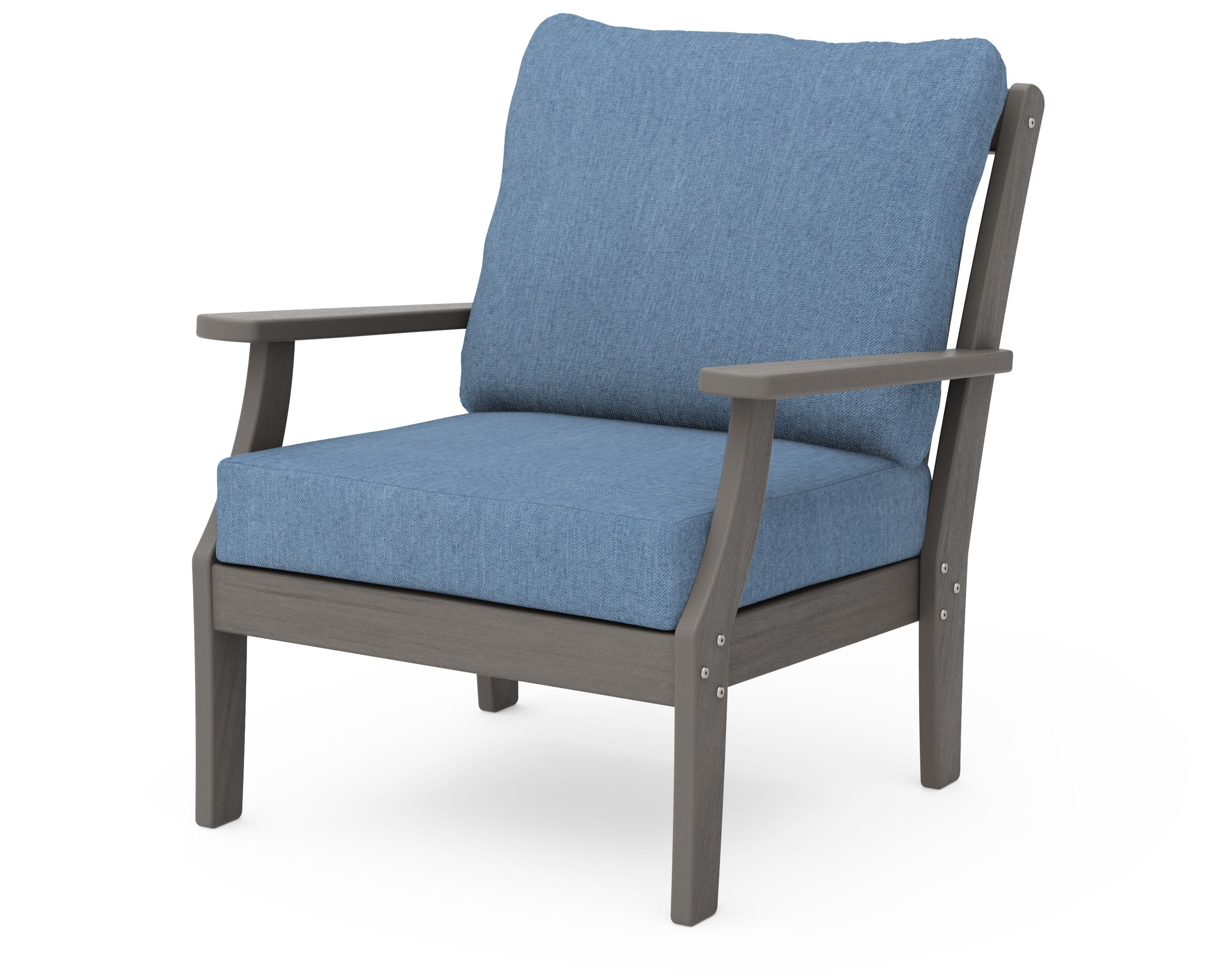 Braxton Deep Seating Chair in Driftwood / Sky Blue