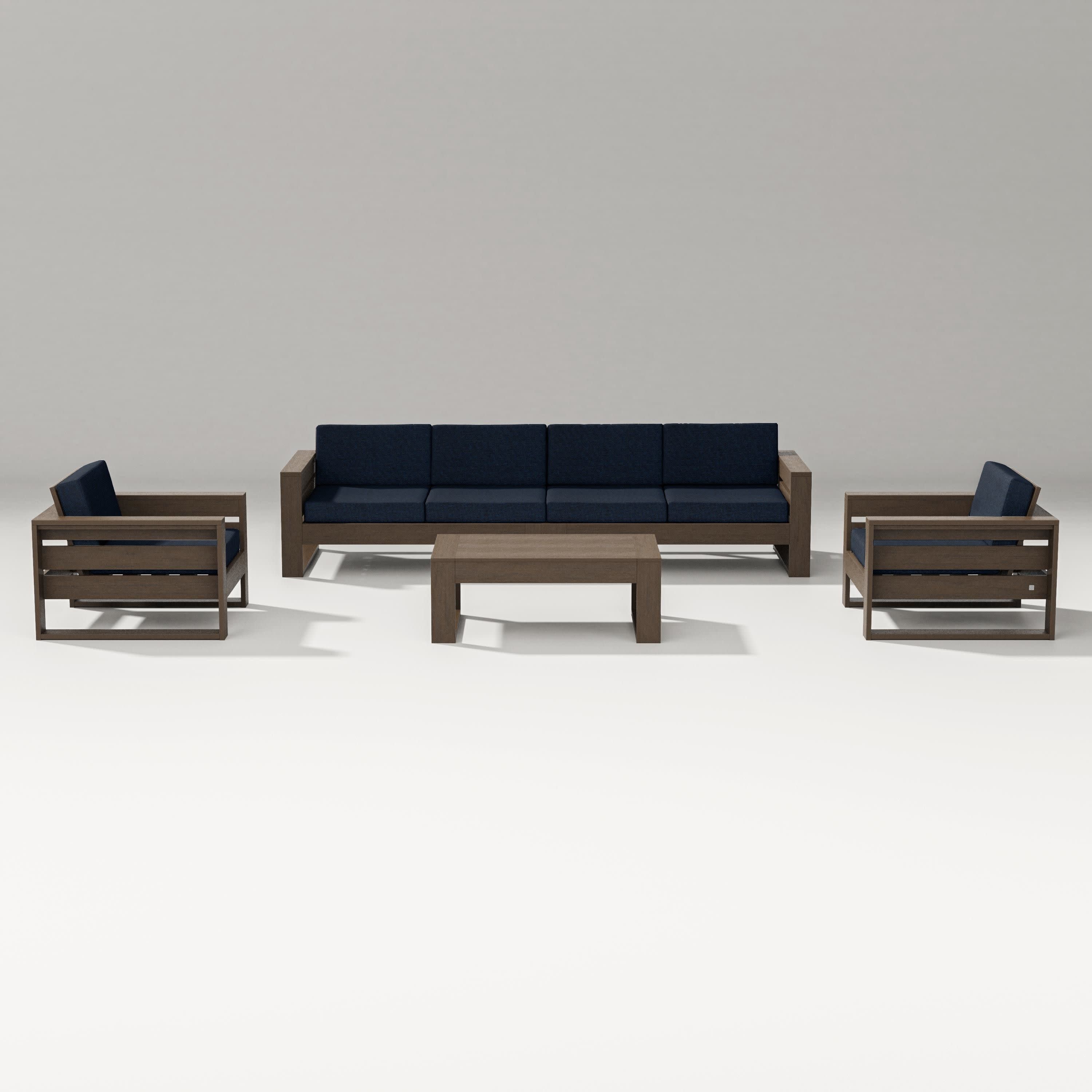Latitude 5-Piece Lounge Sofa Set in Kona / Marine Indigo