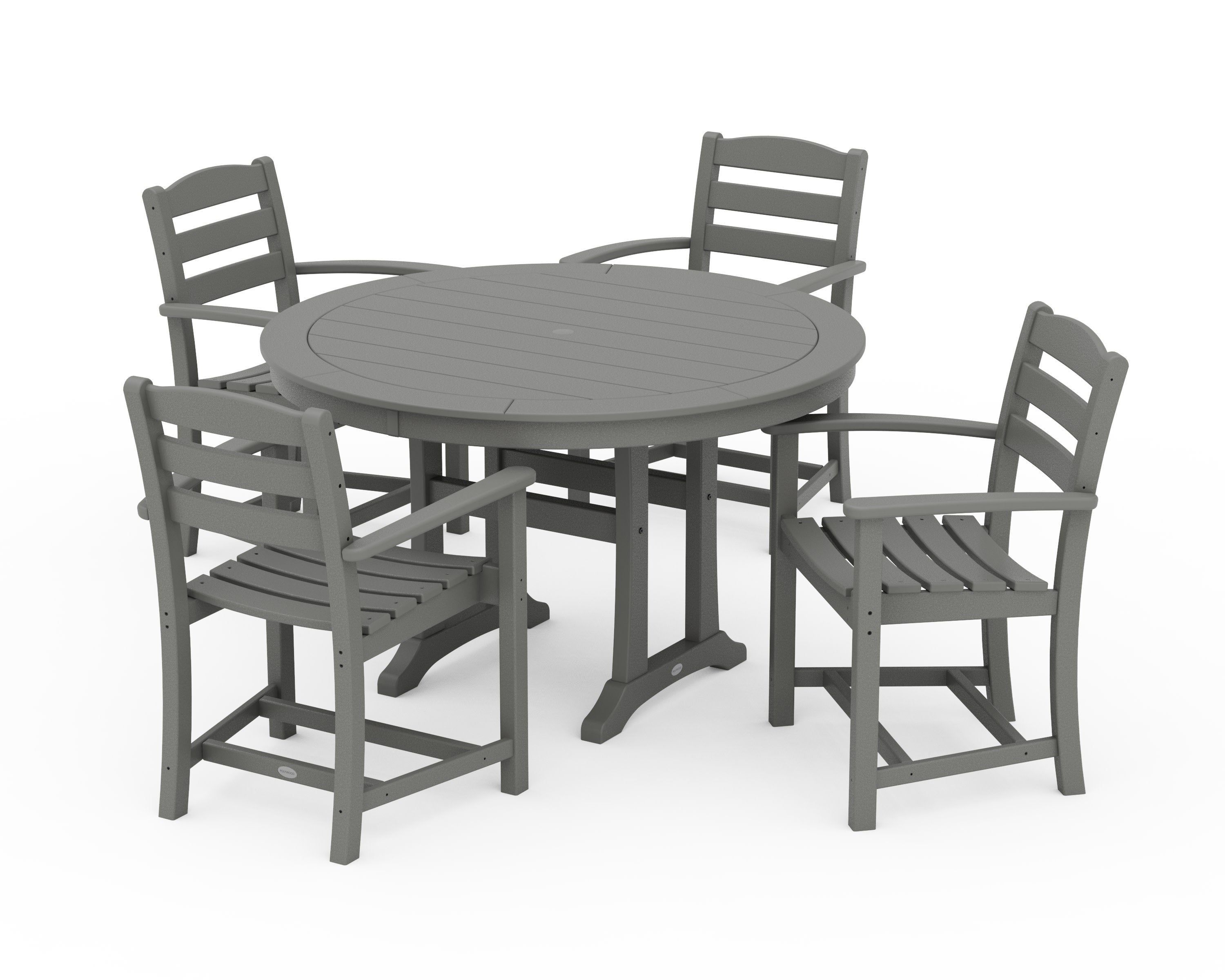 La Casa Caf 5-Piece Arm Chair Dining Set in Slate Grey