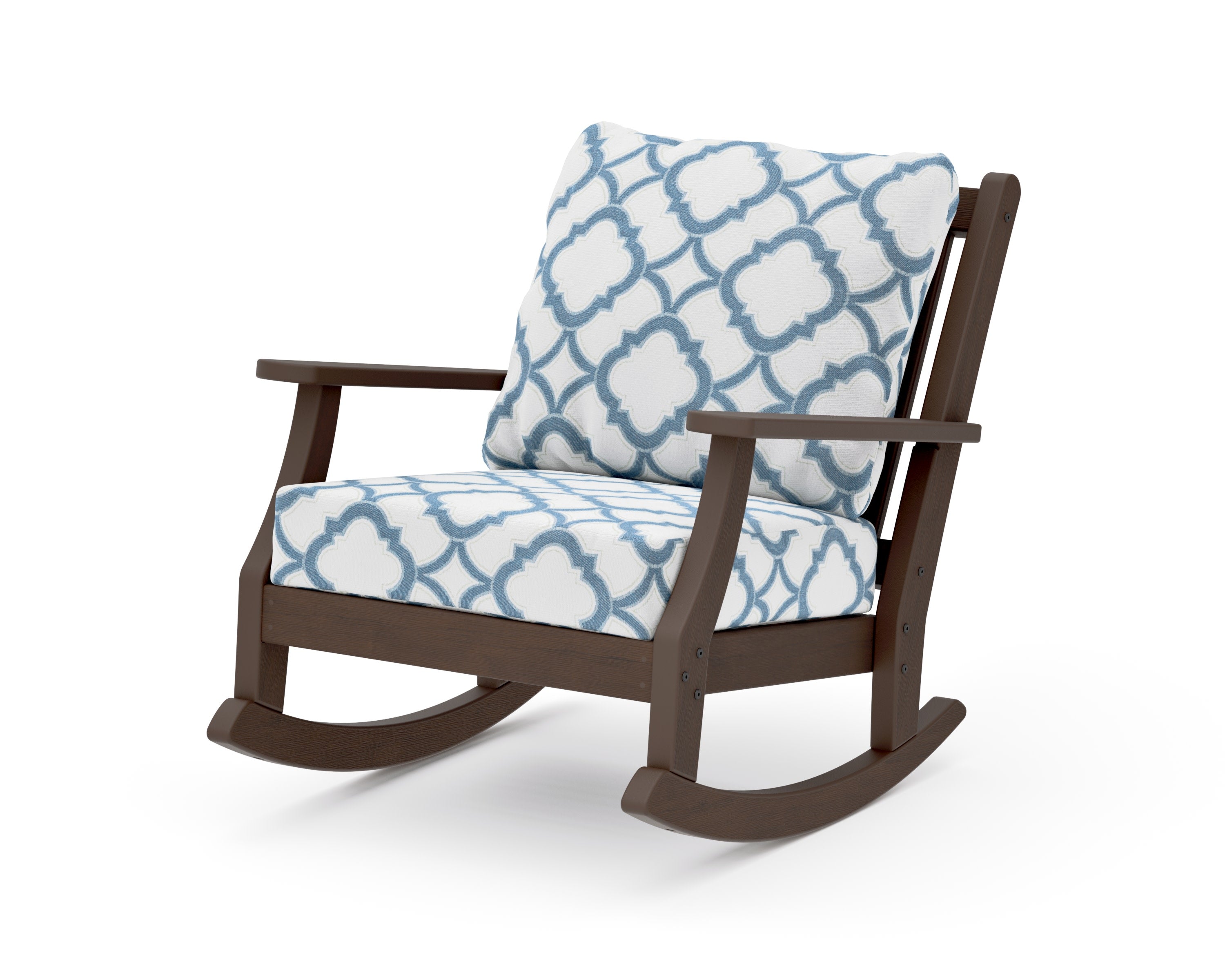 Wovendale Deep Seating Rocking Chair in Kona / Trellis Sky Blue