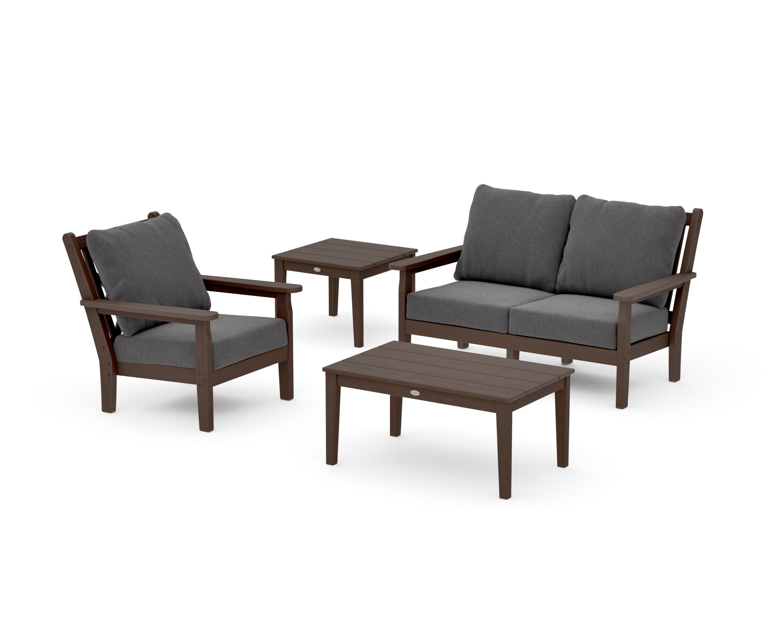 Chippendale 4-Piece Deep Seating Set in Kona / Ash Charcoal