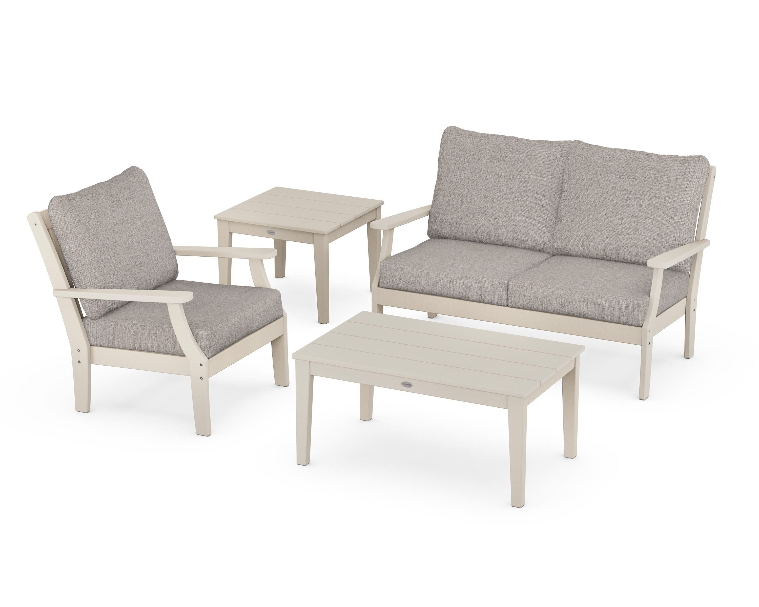 Braxton 4-Piece Deep Seating Set in Sand / Weathered Tweed