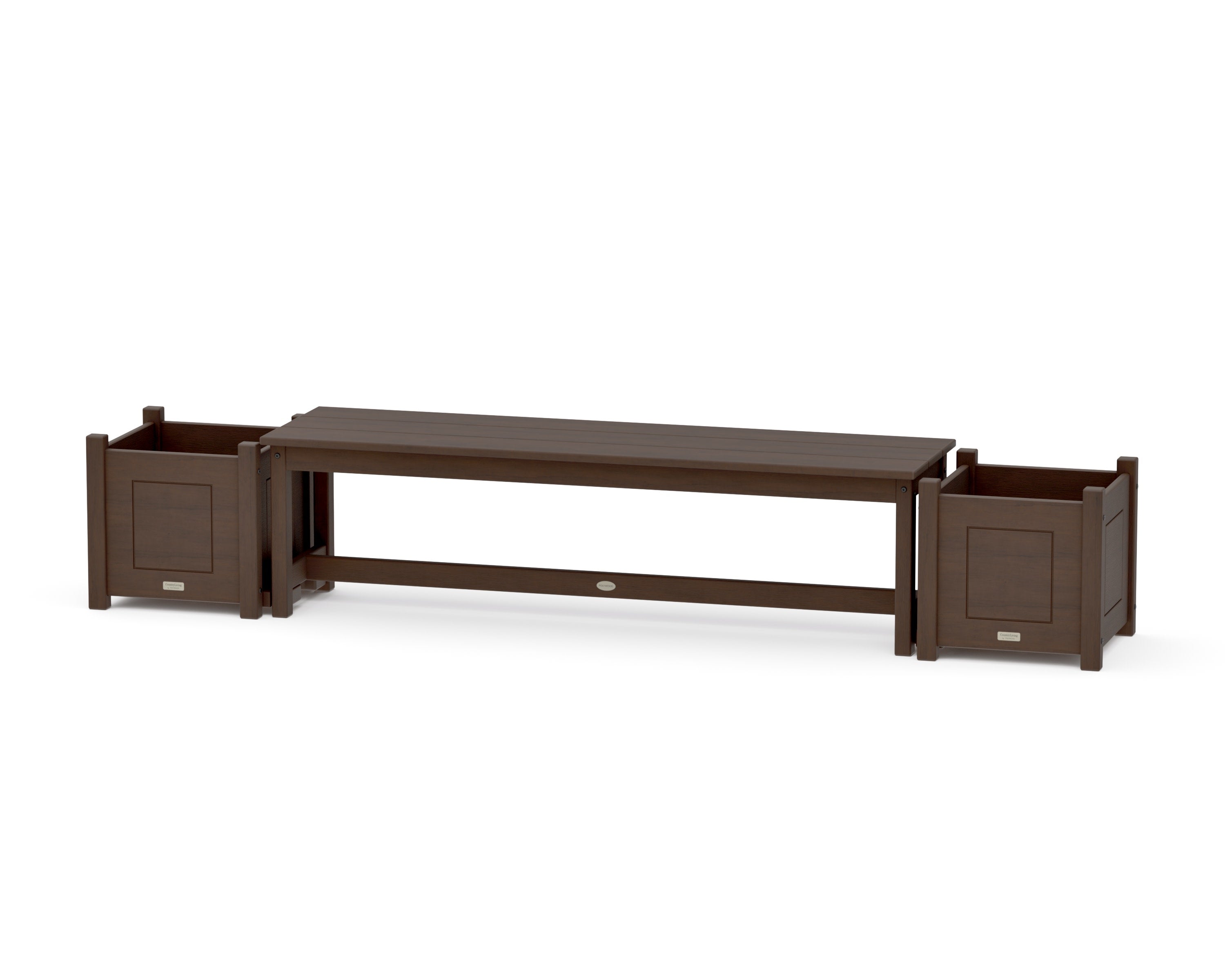 60" Country Living Straight Planter Bench Set in Kona