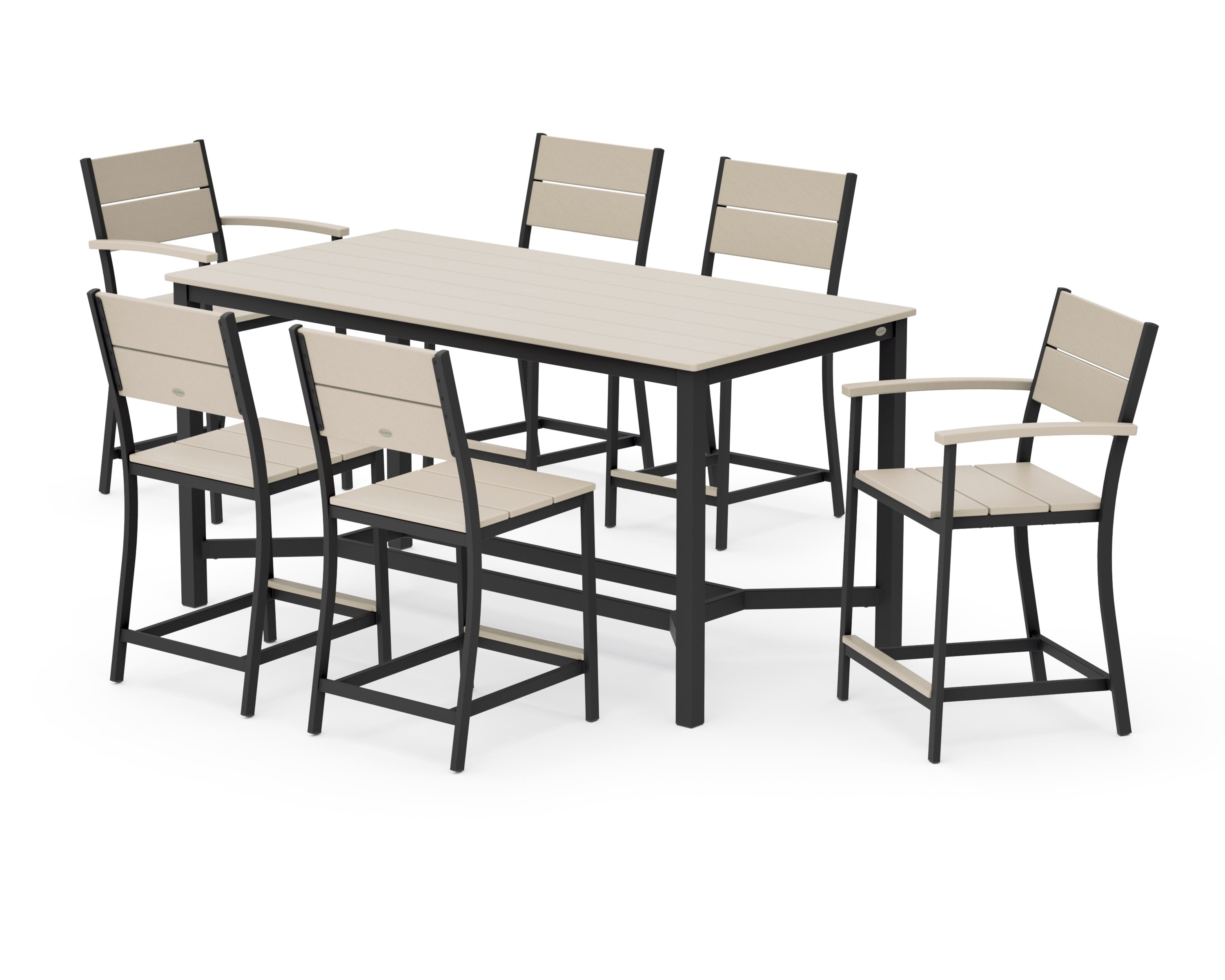 Main Street 7-Piece Counter Set in Black / Sand
