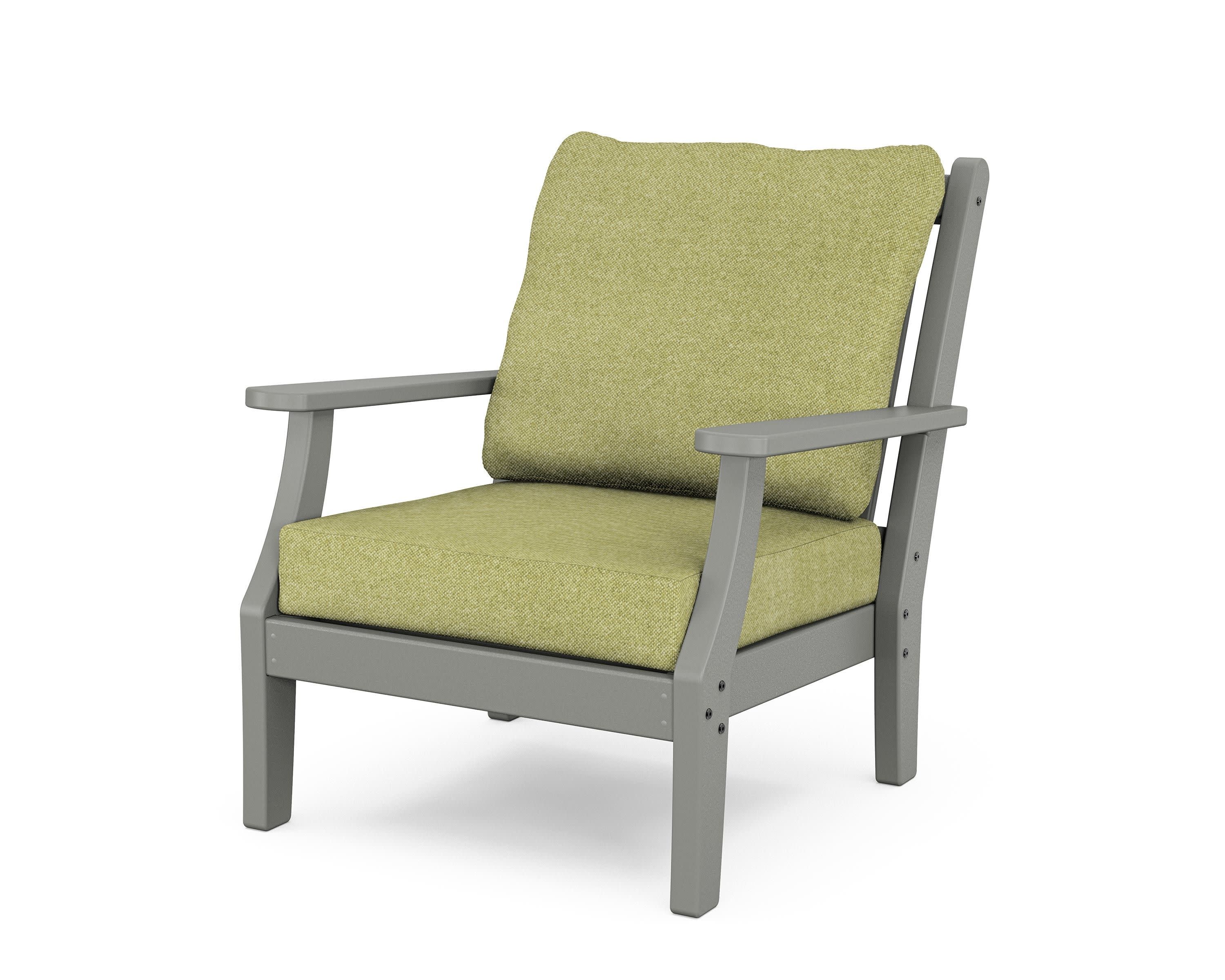 Wovendale Deep Seating Chair in Slate Grey / Chartreuse Boucle