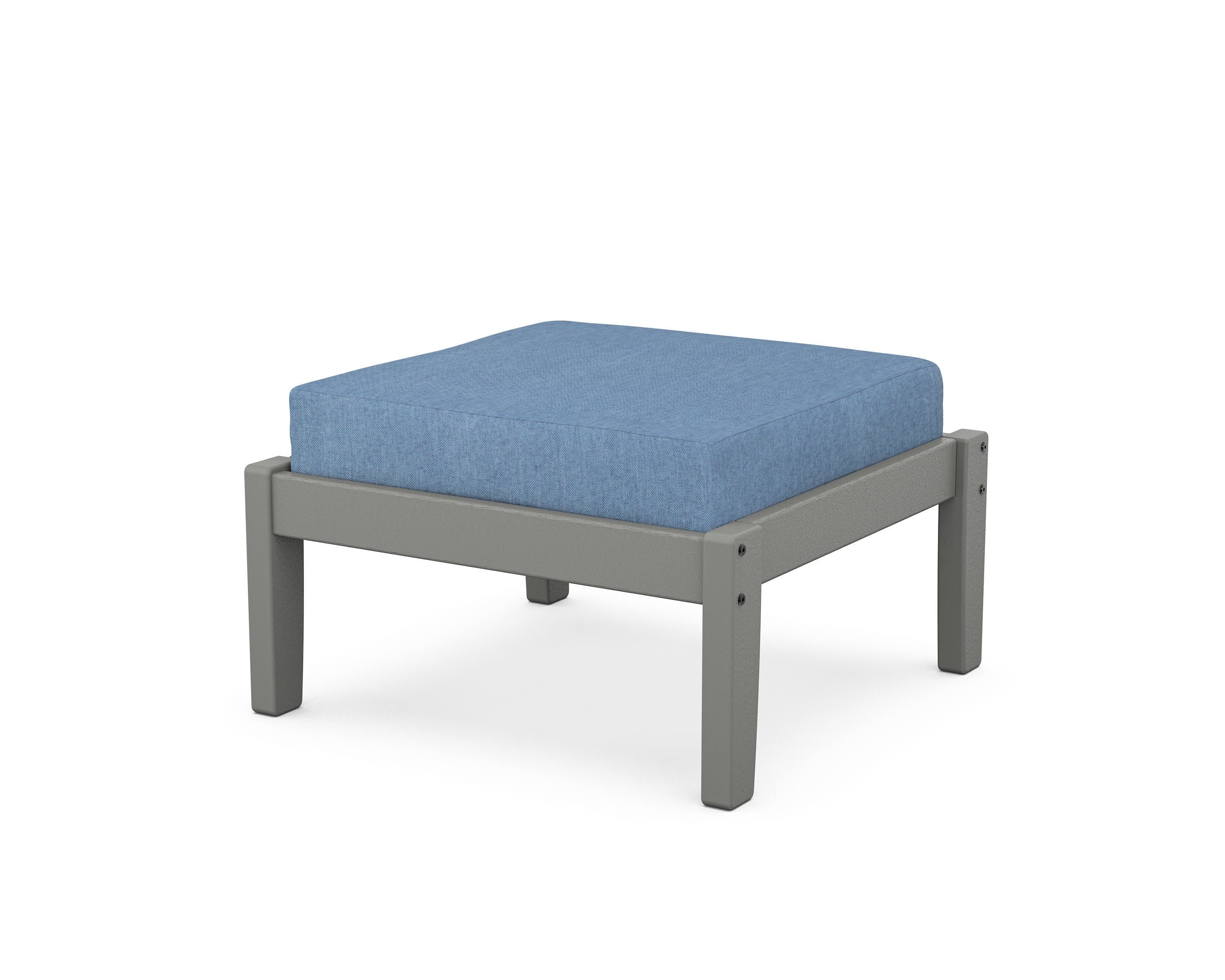 Deep Seating Ottoman in Slate Grey / Sky Blue