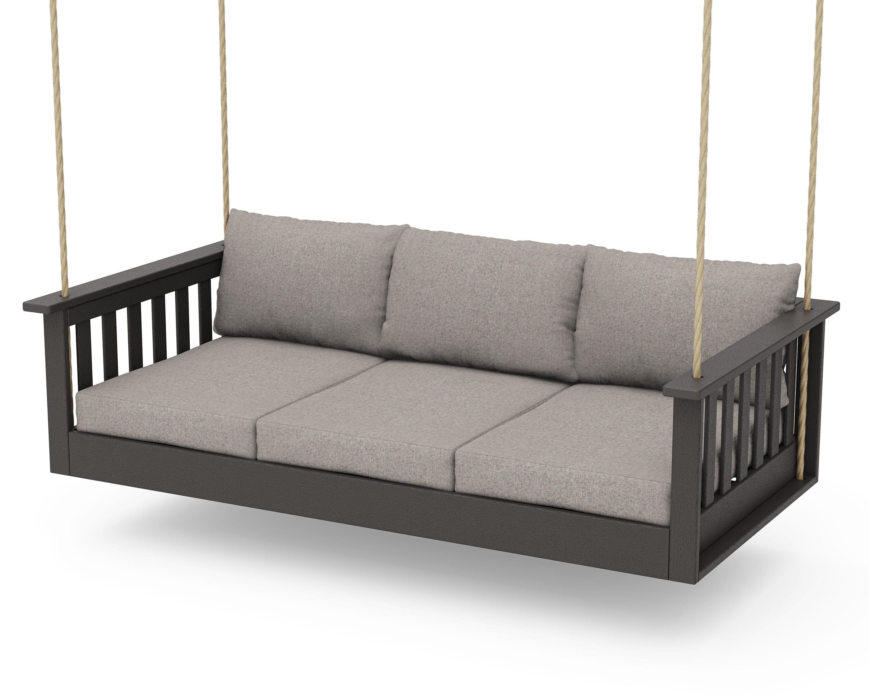 Vineyard Daybed Swing in Vintage Coffee / Weathered Tweed