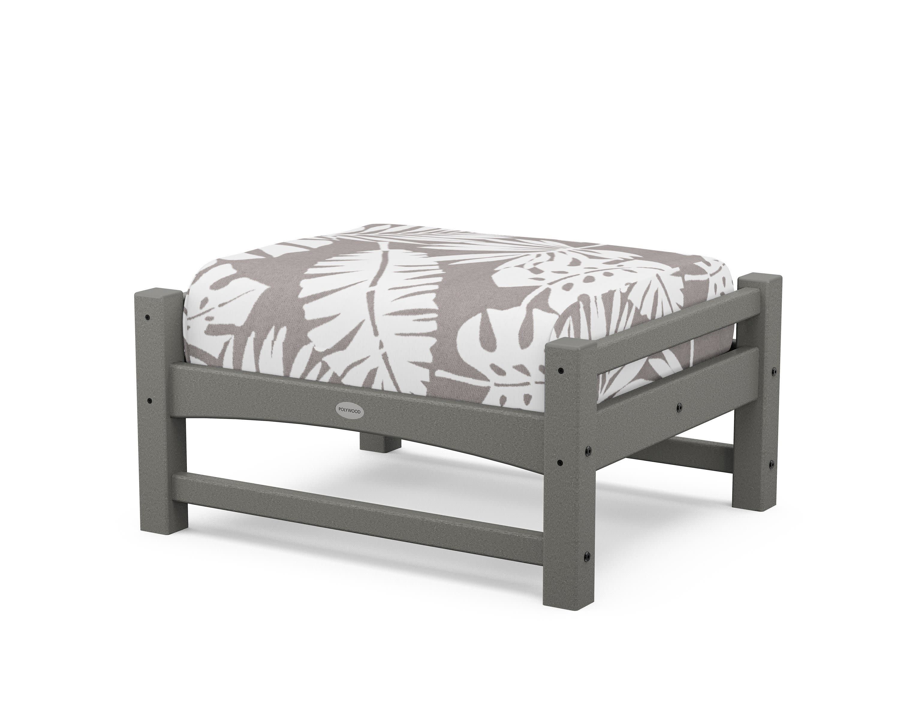 Club Ottoman in Slate Grey / Leaf Grey Mist