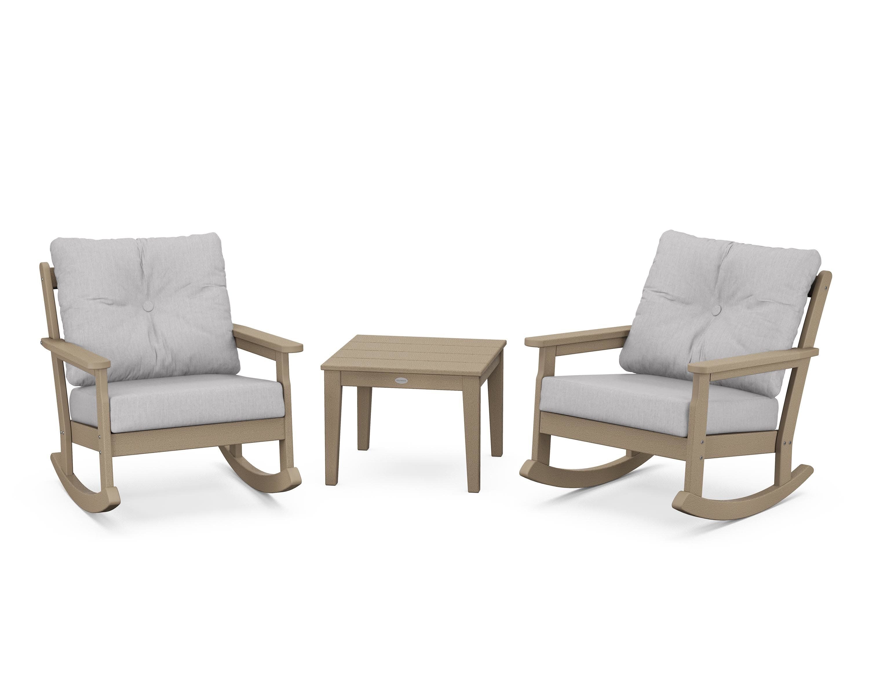 Vineyard 3-Piece Deep Seating Rocker Set in Vintage Sahara / Granite