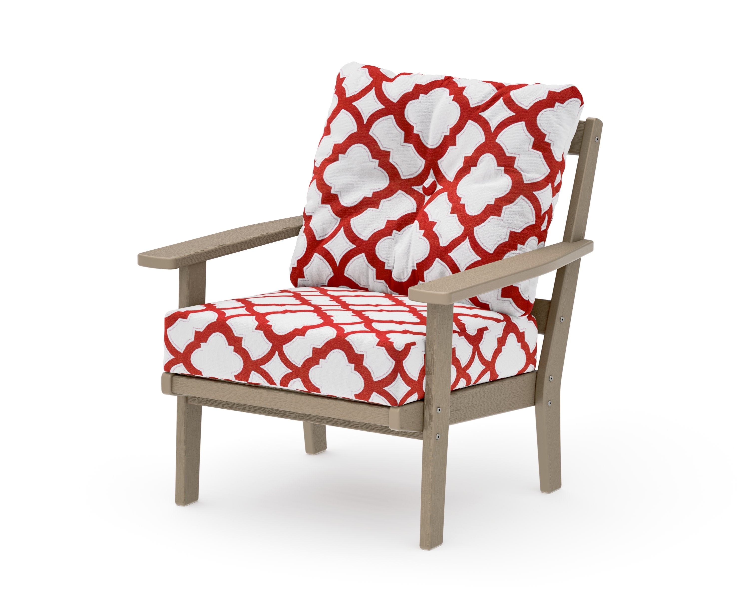 Prairie Deep Seating Chair in Vintage Sahara / Trellis Crimson