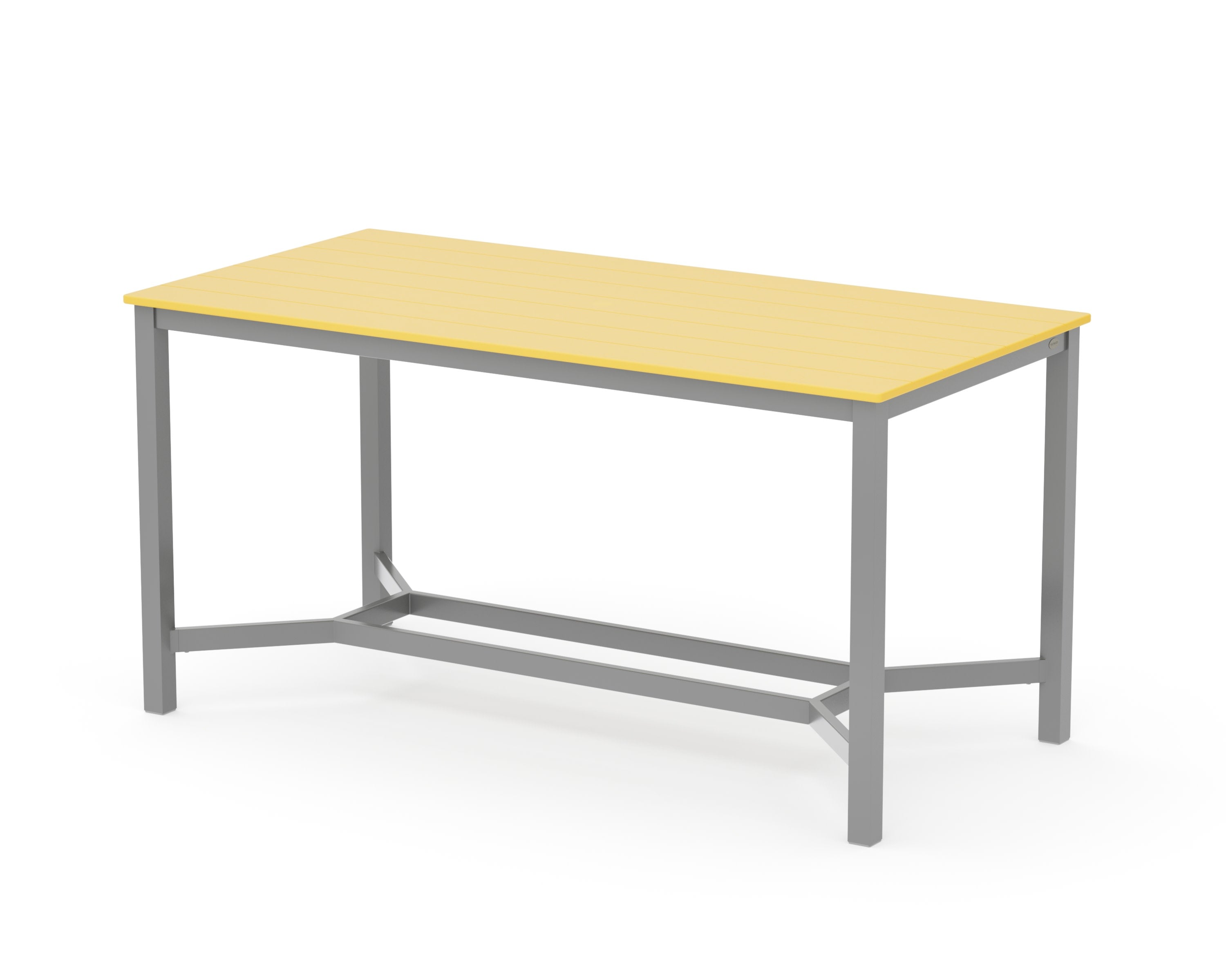 Main Street 36 x 72 Counter Table in Silver / Lemon