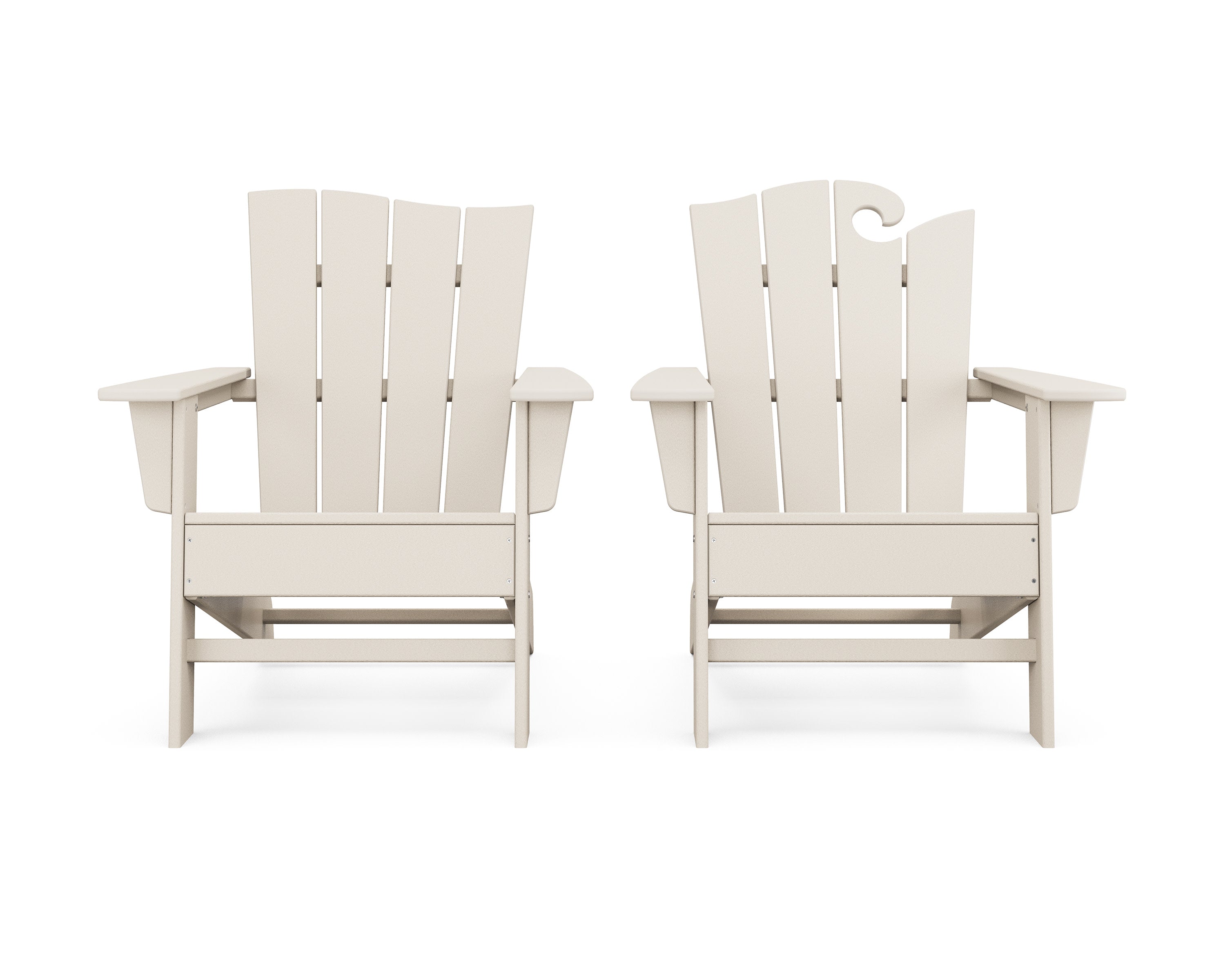 Wave 2-Piece Adirondack Set with The Wave Chair Left in Sand