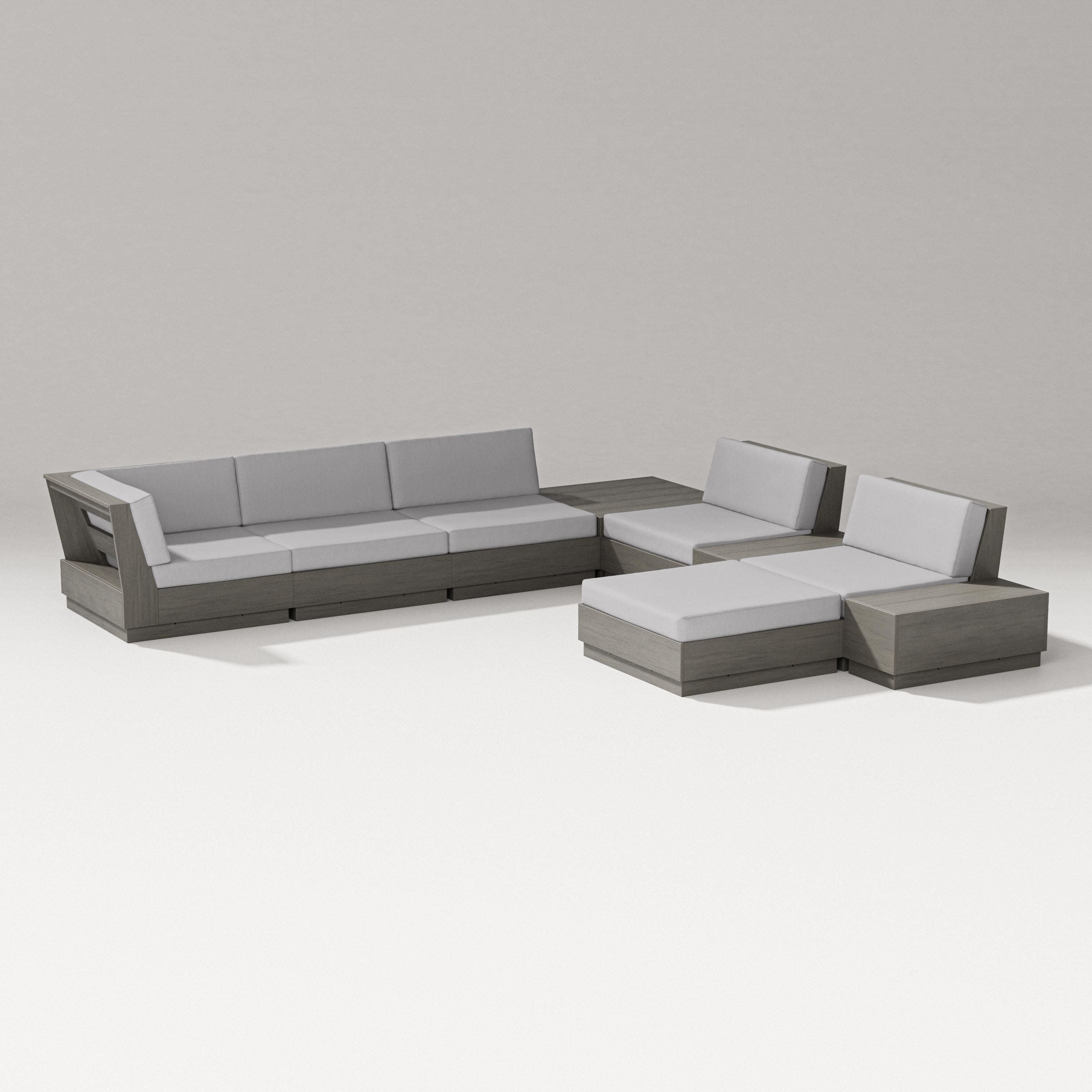 Elevate 9-Piece Conversation Sectional in Driftwood / Granite